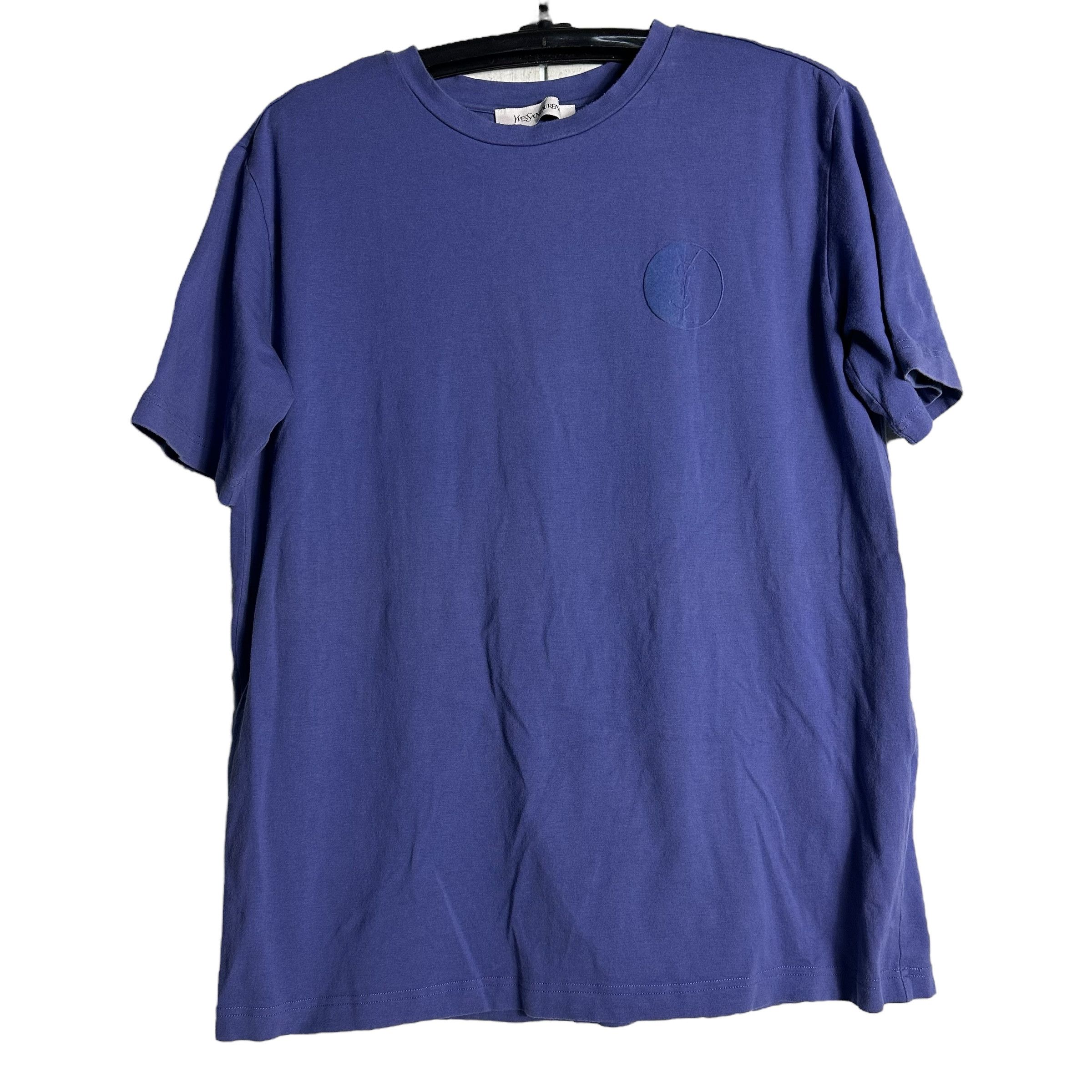 Yves Saint Laurent 🔥RARE🔥Vintage YSL YvesSaintLaurent Velvet Logo T-shirt Size US L / EU 52-54 / 3 - 1 Thumbnail
