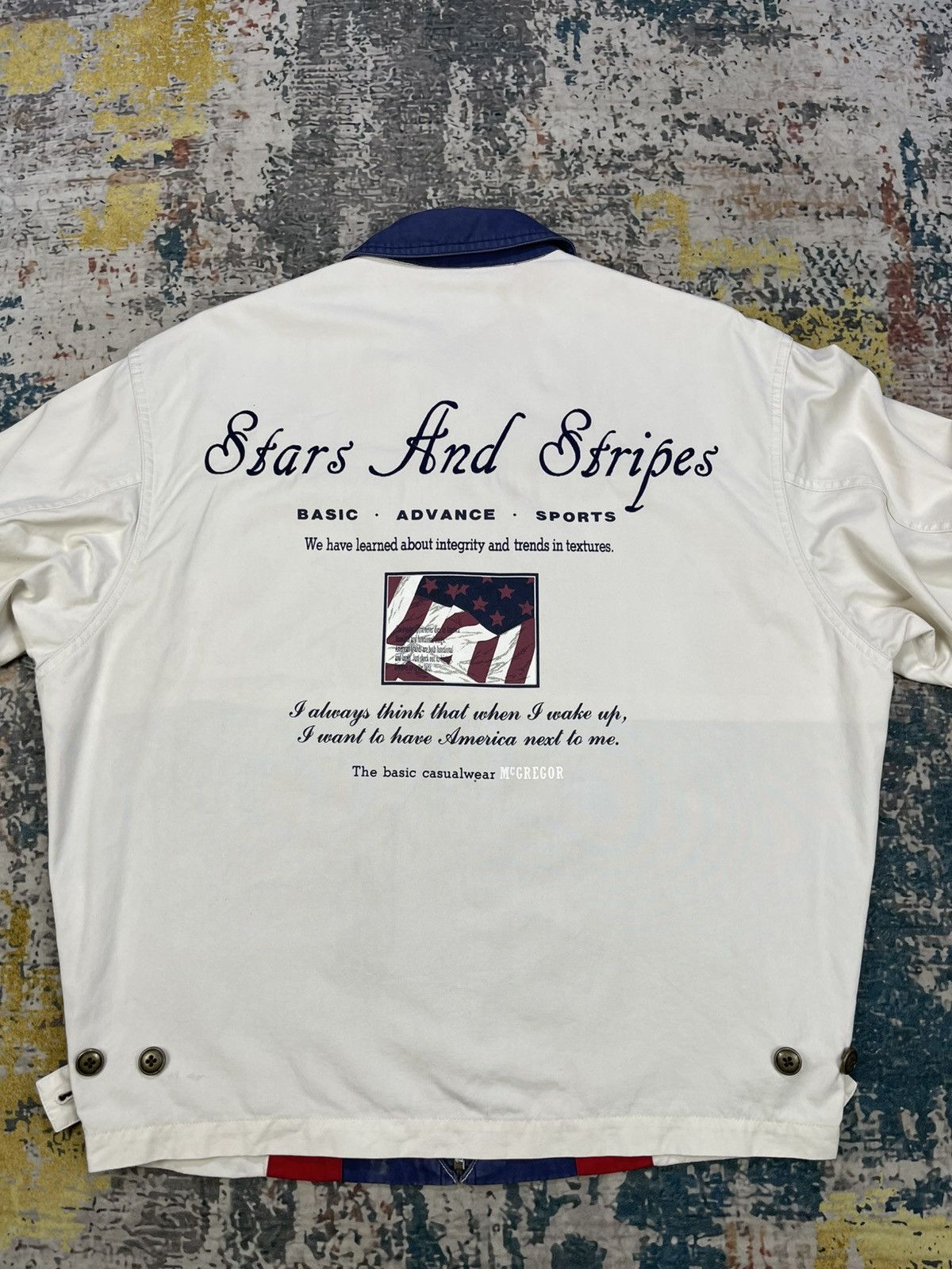 McGregor Vtg McGregor Stars And Stripes Back Hit Jacket Size US M / EU 48-50 / 2 - 9 Thumbnail