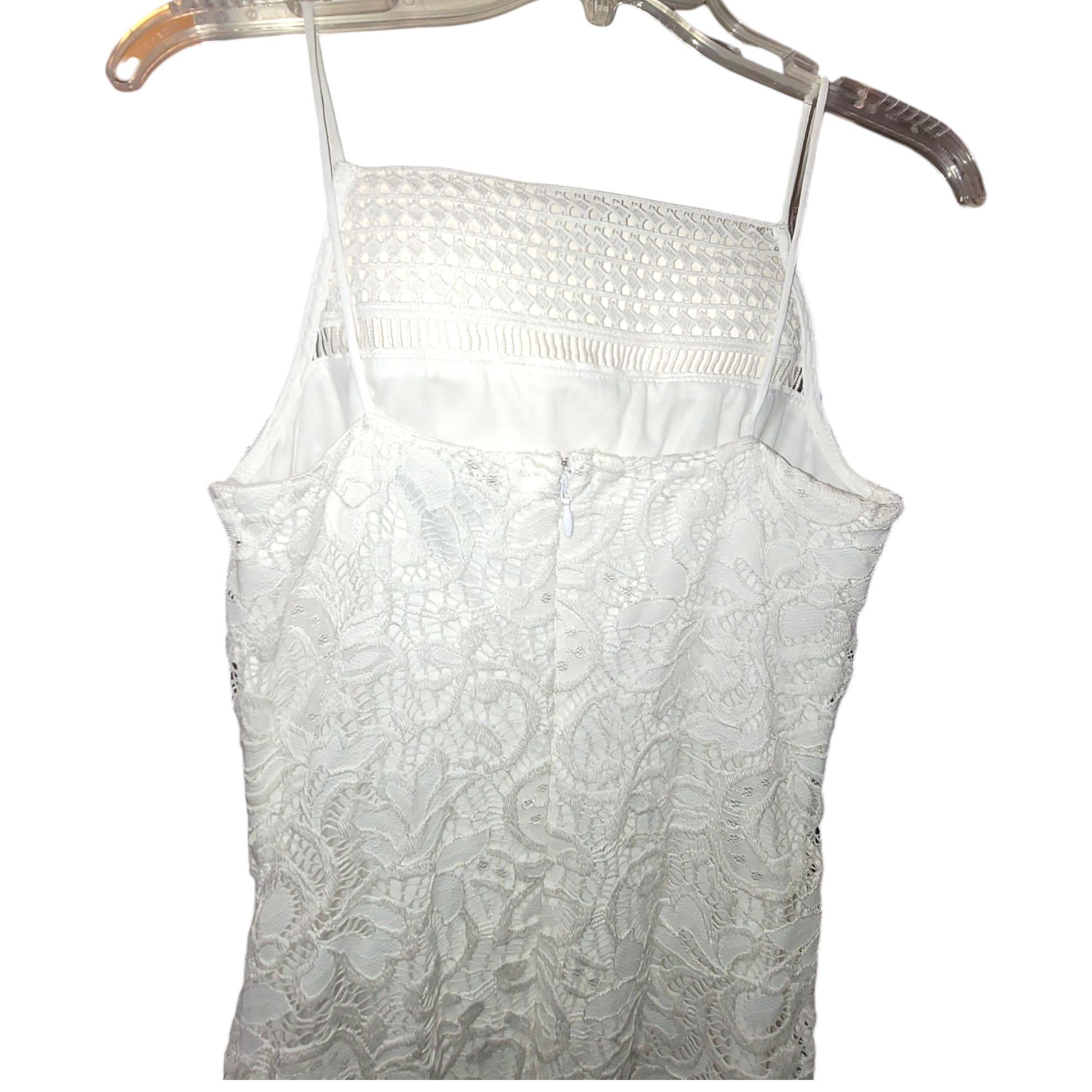 Vintage Top Shop Cream White Mini Dress Wedding Lace Style Square Ne Size S / US 4 / IT 40 - 3 Thumbnail