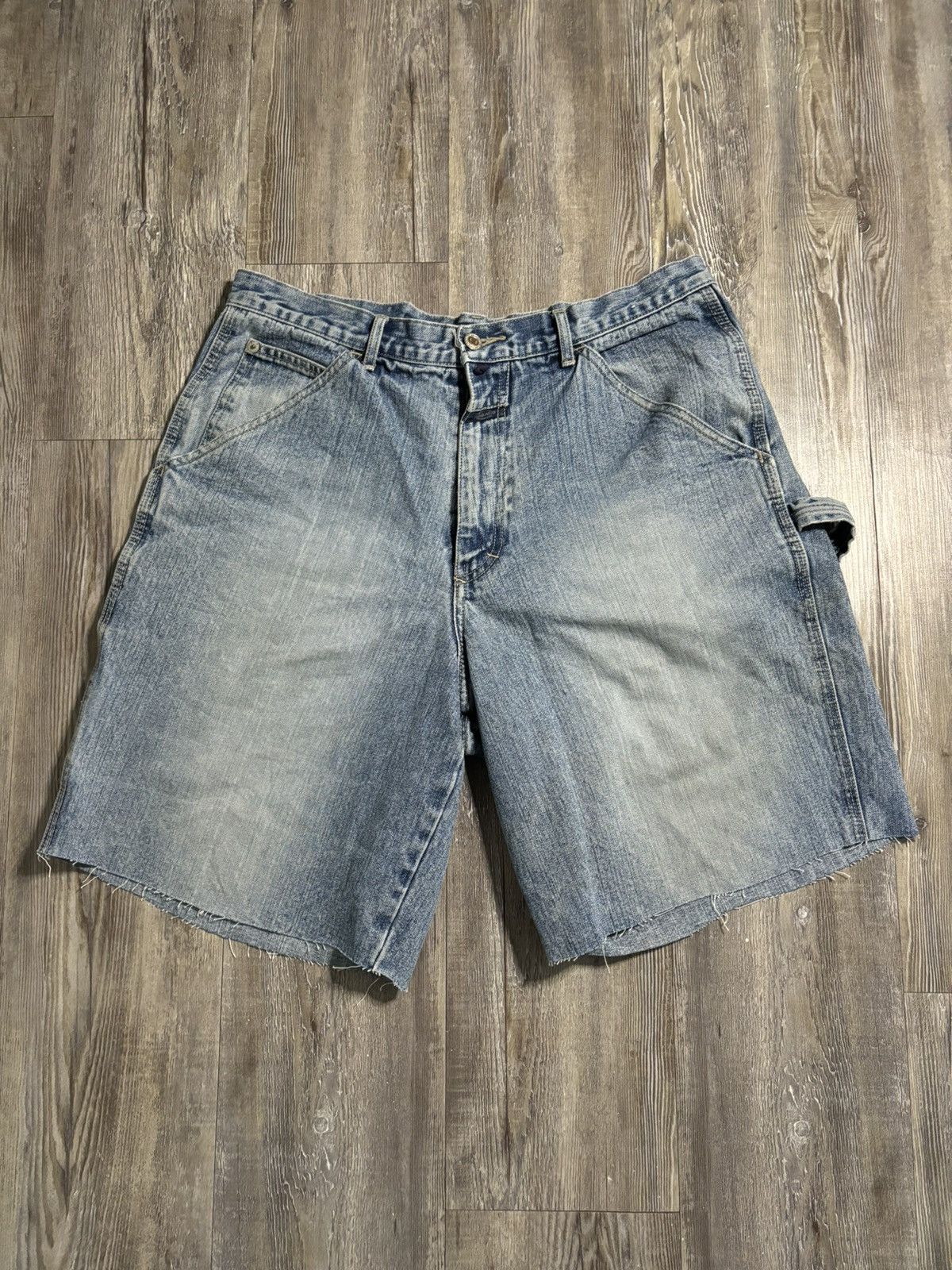 90'S Marithé François Girbaud denim shorts, half pants, jorts, men's w32 equivalent, vintage cotton blue type Vintage Second Hand