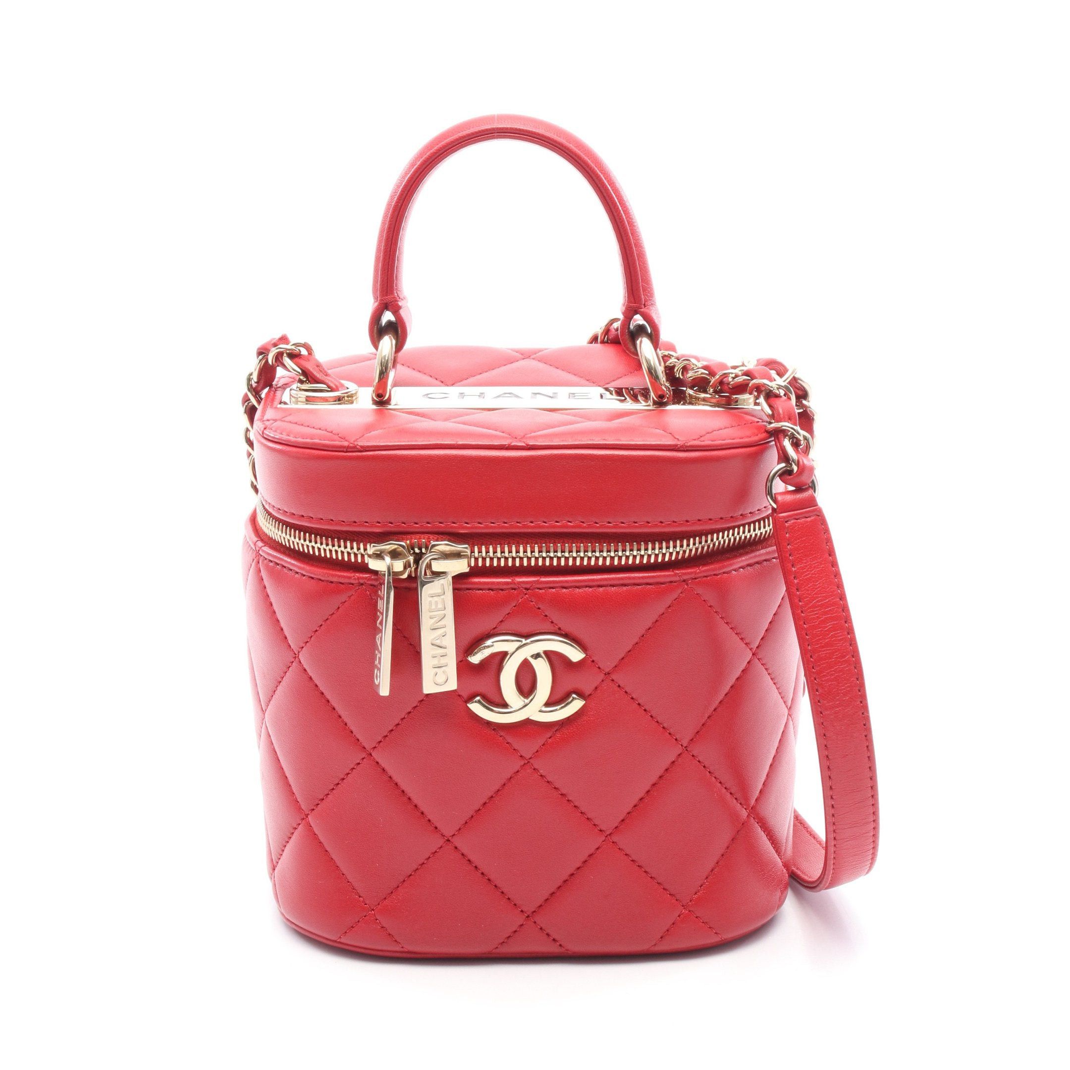 Chanel Chanel Trendy Cc Vanity Bag Chain Shoulder Leather Red Gold Hardware Size ONE SIZE - 1 Thumbnail