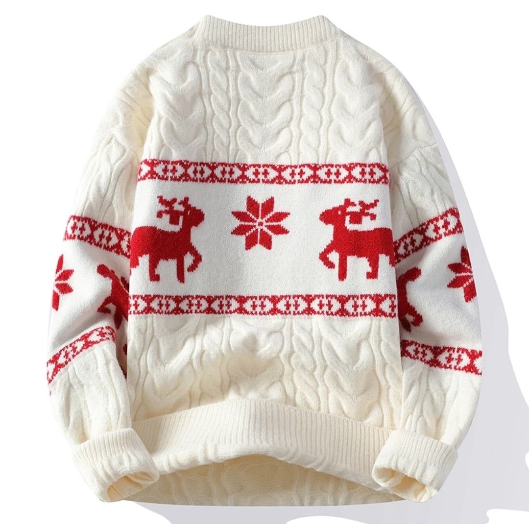Luxury Cashmere Christmas Deer Sweater Thick Warm & Stylish