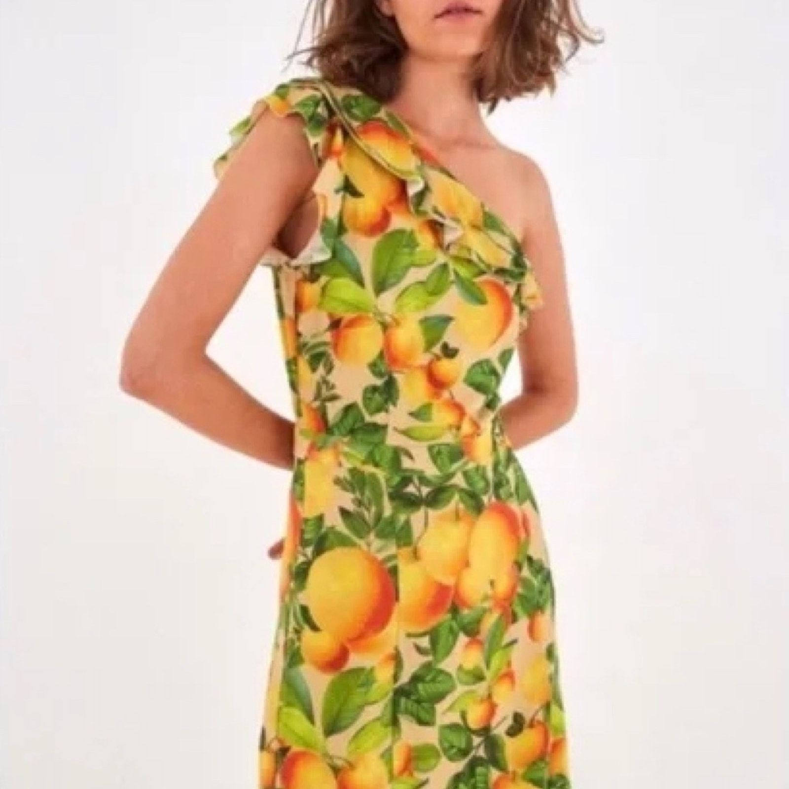 Farm Rio NWT Farm Rio Oranges Print One Shoulder Dress Size S Size S / US 4 / IT 40 - 3 Thumbnail