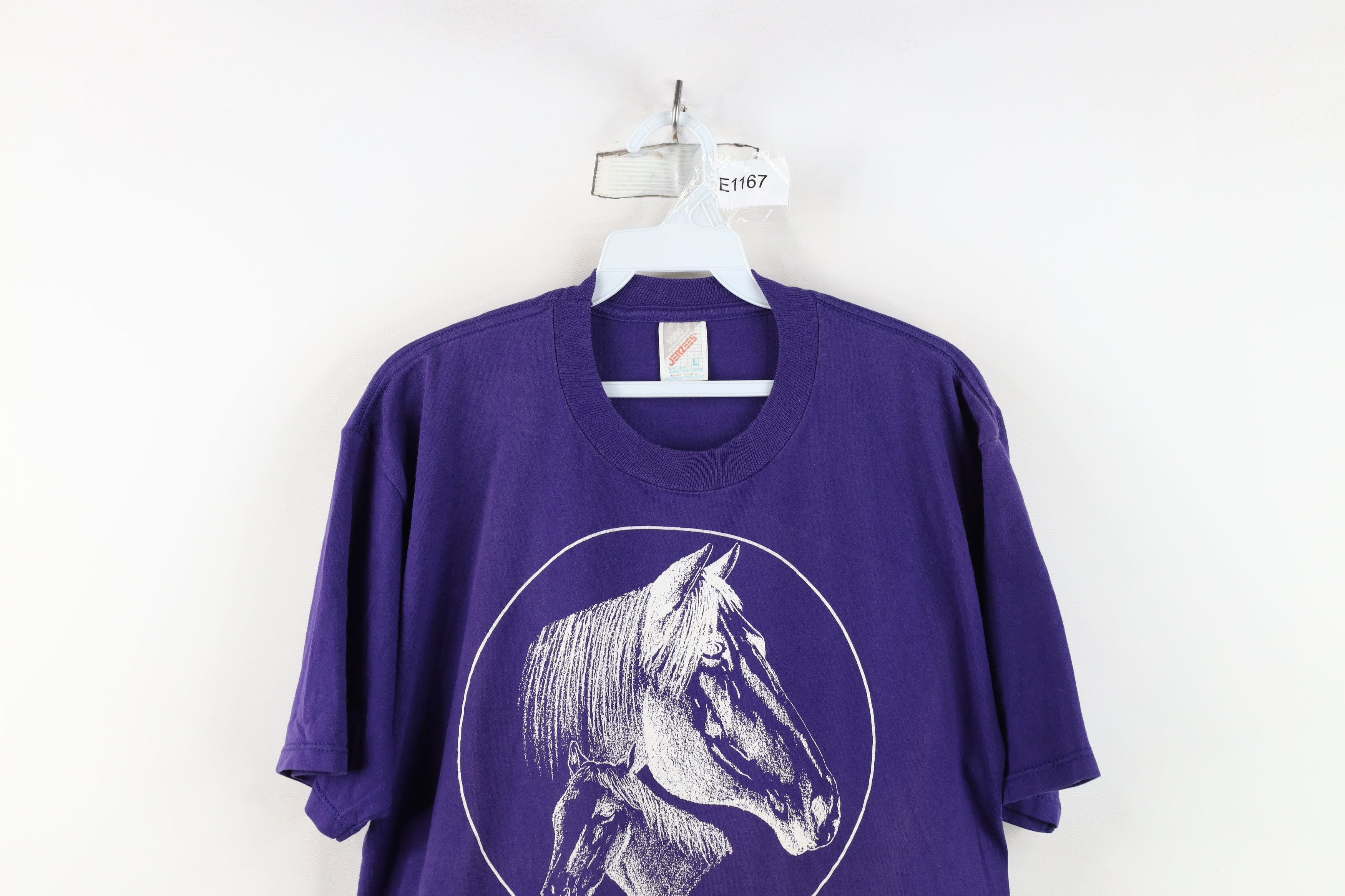 Vintage Vintage 90s Horse Equestrian Short Sleeve T-Shirt USA Size L / US 10 / IT 46 - 2 Thumbnail