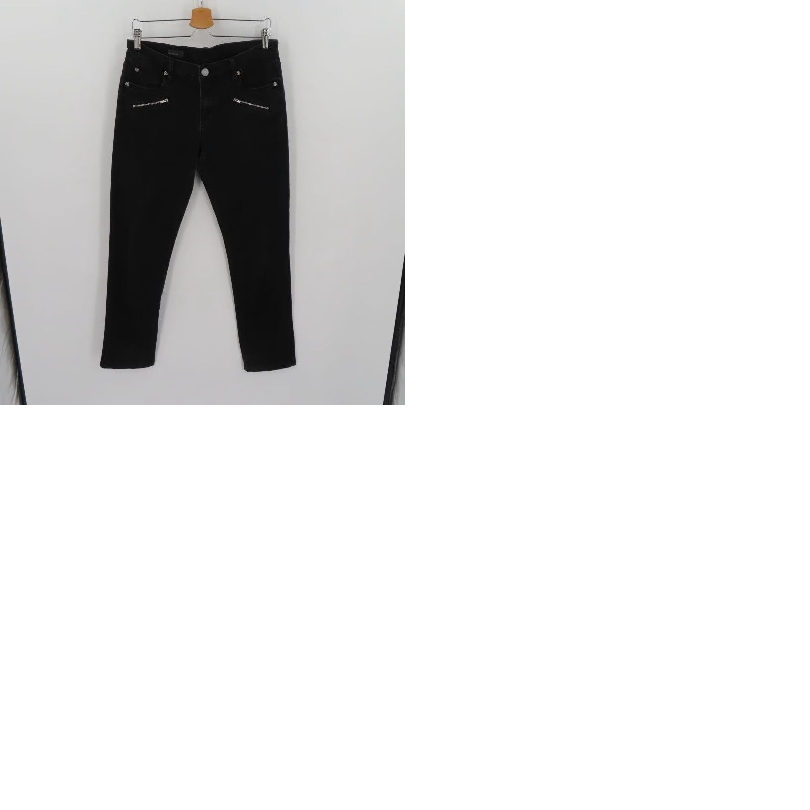 Vintage Kut from the Kloth Women Jeans 10 Sage Straight Leg Zipper Pocket Black Denim Slacks Size 32" / US 10 / IT 46 - 9 Thumbnail