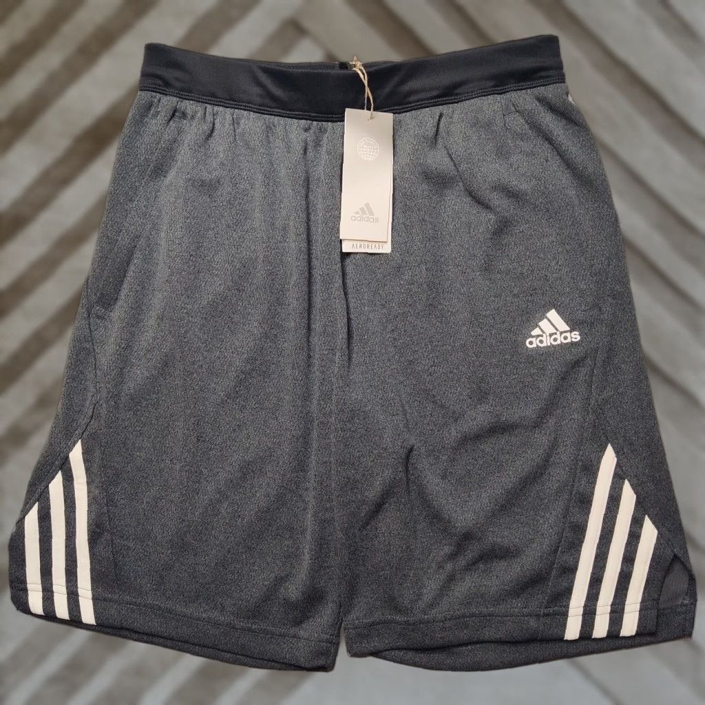 Adidas ADIDAS Men Small Black Melange Axis 20 Knit Textured Training Shorts NEW Size US 29 - 1 Thumbnail