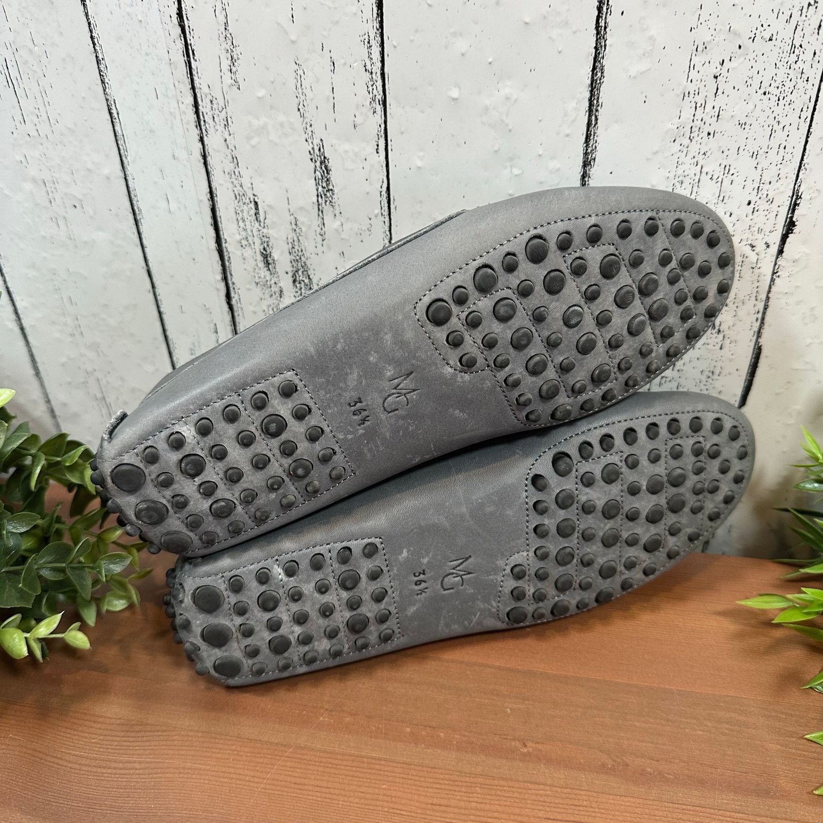 M. GEMI The Pastoso Grey Leather Penny Loafers