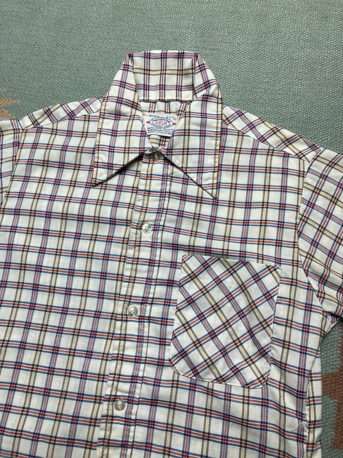 Vintage Vtg 70s button shirt Donlin plaid dagger collar men’s small Size US S / EU 44-46 / 1 - 3 Thumbnail