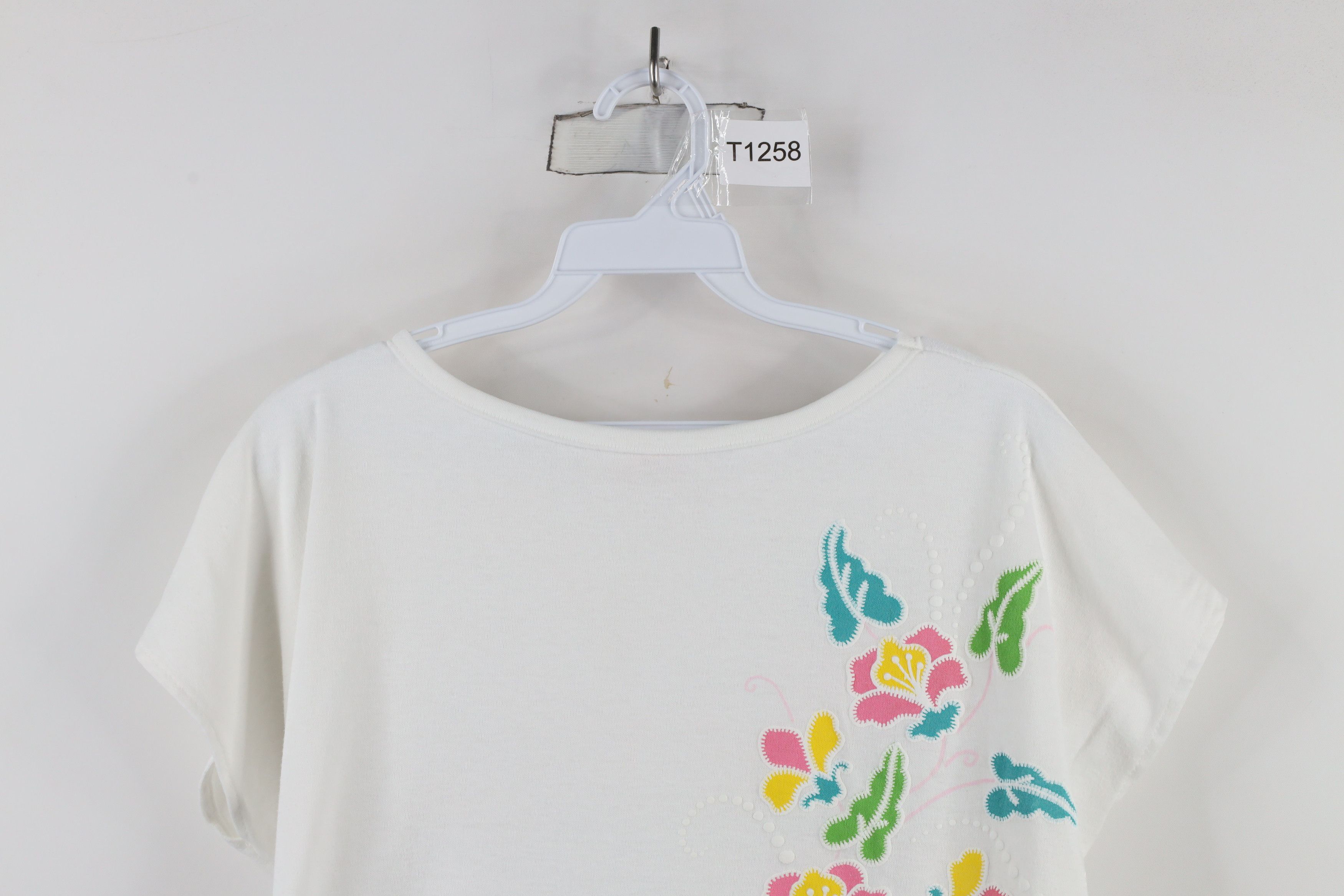 Vintage Vintage 80s 90s Streetwear Dolman Sleeve T-Shirt White USA Size L / US 10 / IT 46 - 2 Thumbnail