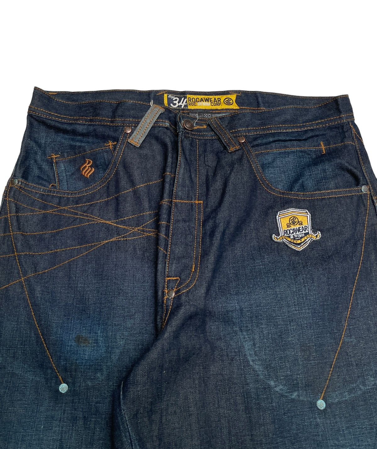 Rocawear Rare Design Vintage Brand Roca Wear HipHop Baggy Jeans 2000s Size US 34 / EU 50 - 3 Thumbnail