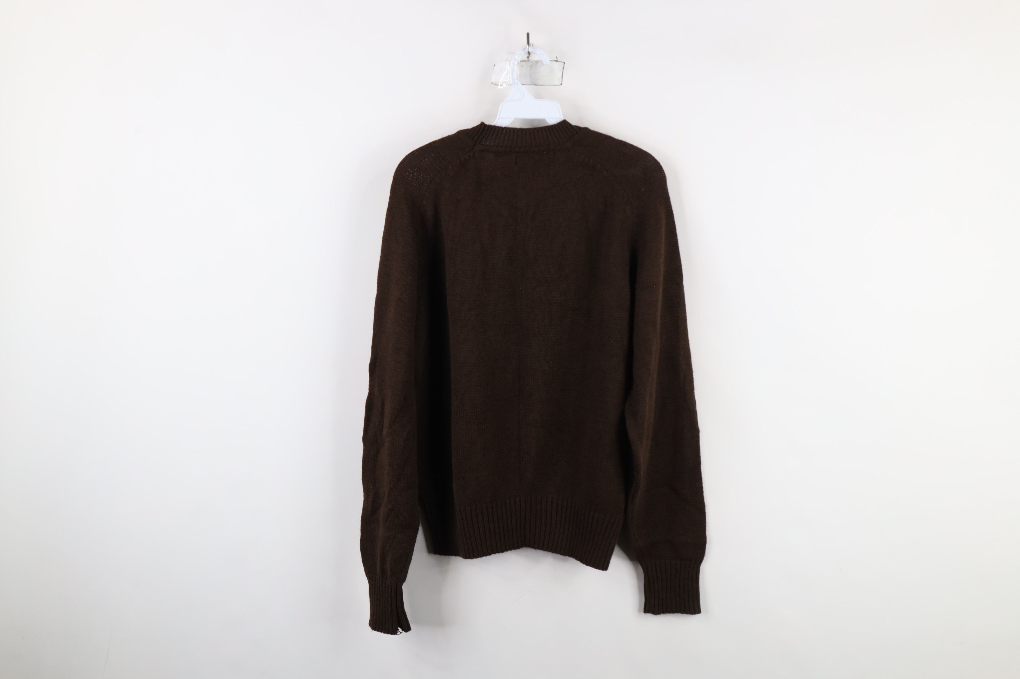 Vintage Vintage 70s Streetwear Blank Thin Knit Sweater Brown Size US M / EU 48-50 / 2 - 8 Thumbnail