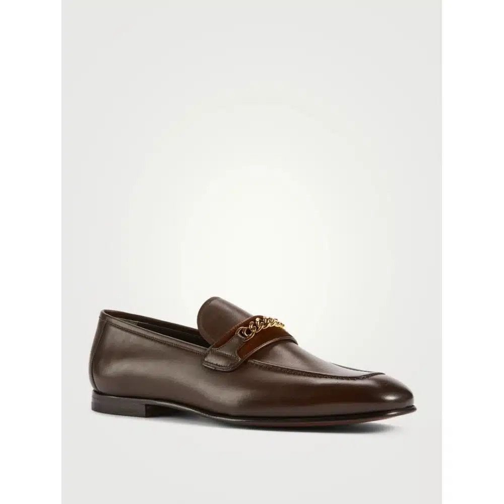Tom Ford o1loc1c0525 J1334G Leather Chain Loafers in Brown Size US 9 / EU 42 - 2 Thumbnail
