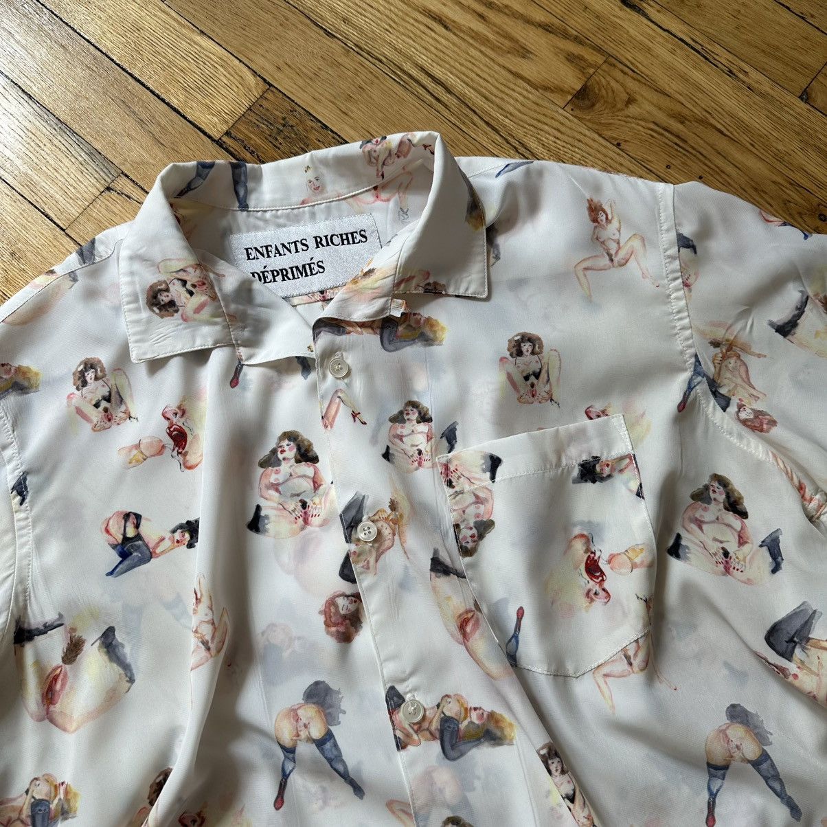 Enfants Riches Deprimes Rare ERD Enfants Riches Deprimes Porn XXX Girl Button Up Top Size US L / EU 52-54 / 3 - 3 Thumbnail
