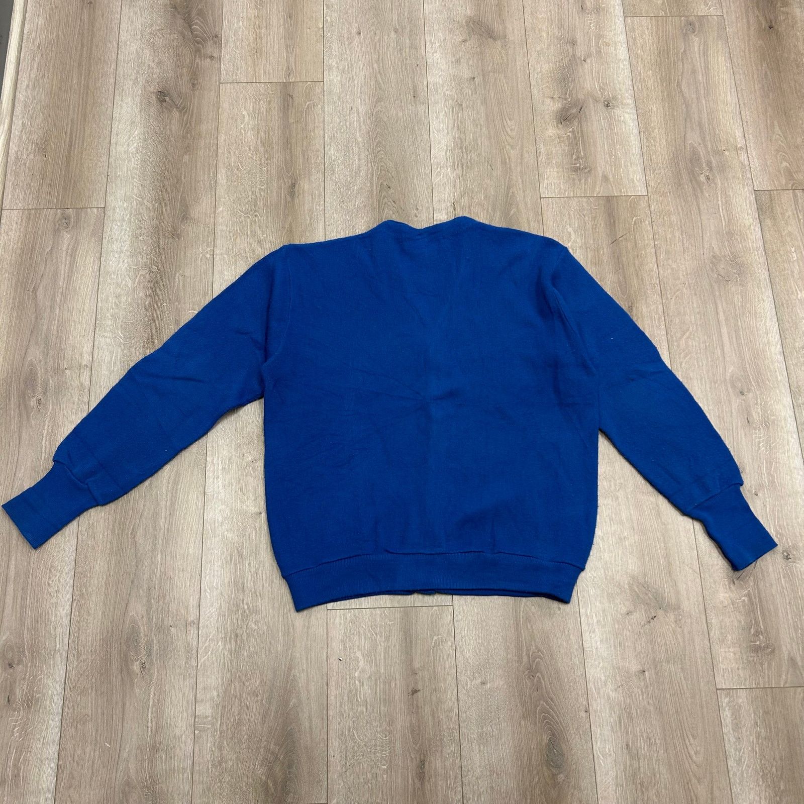 Vintage vintage 90s Arnold Palmer blue V-neck cardigan sweater Large Size US L / EU 52-54 / 3 - 3 Thumbnail