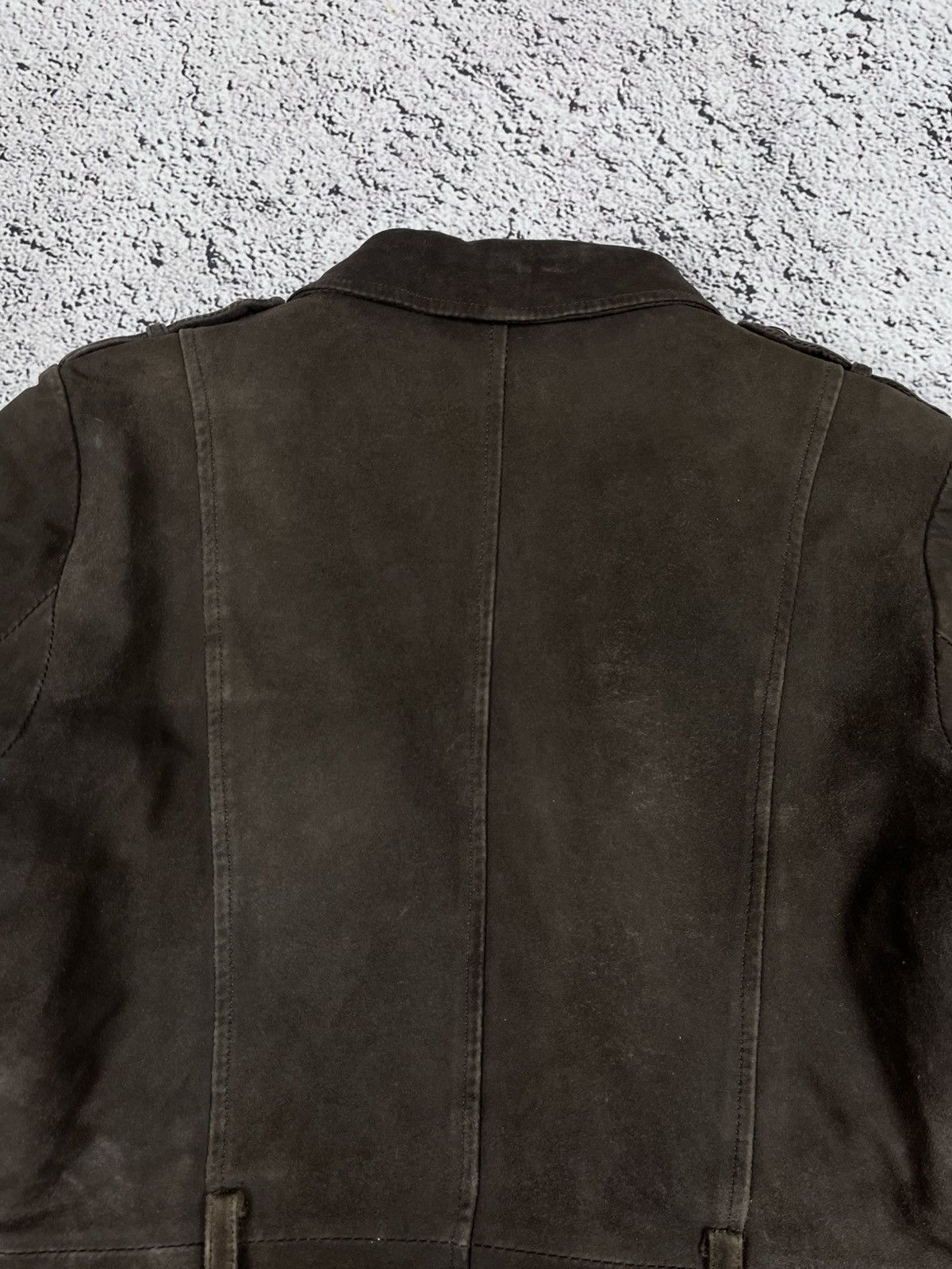 Max Mara Weekend Max Mara Suede Military Jacket Dark Brown Leather L Size L / US 10 / IT 46 - 14 Thumbnail