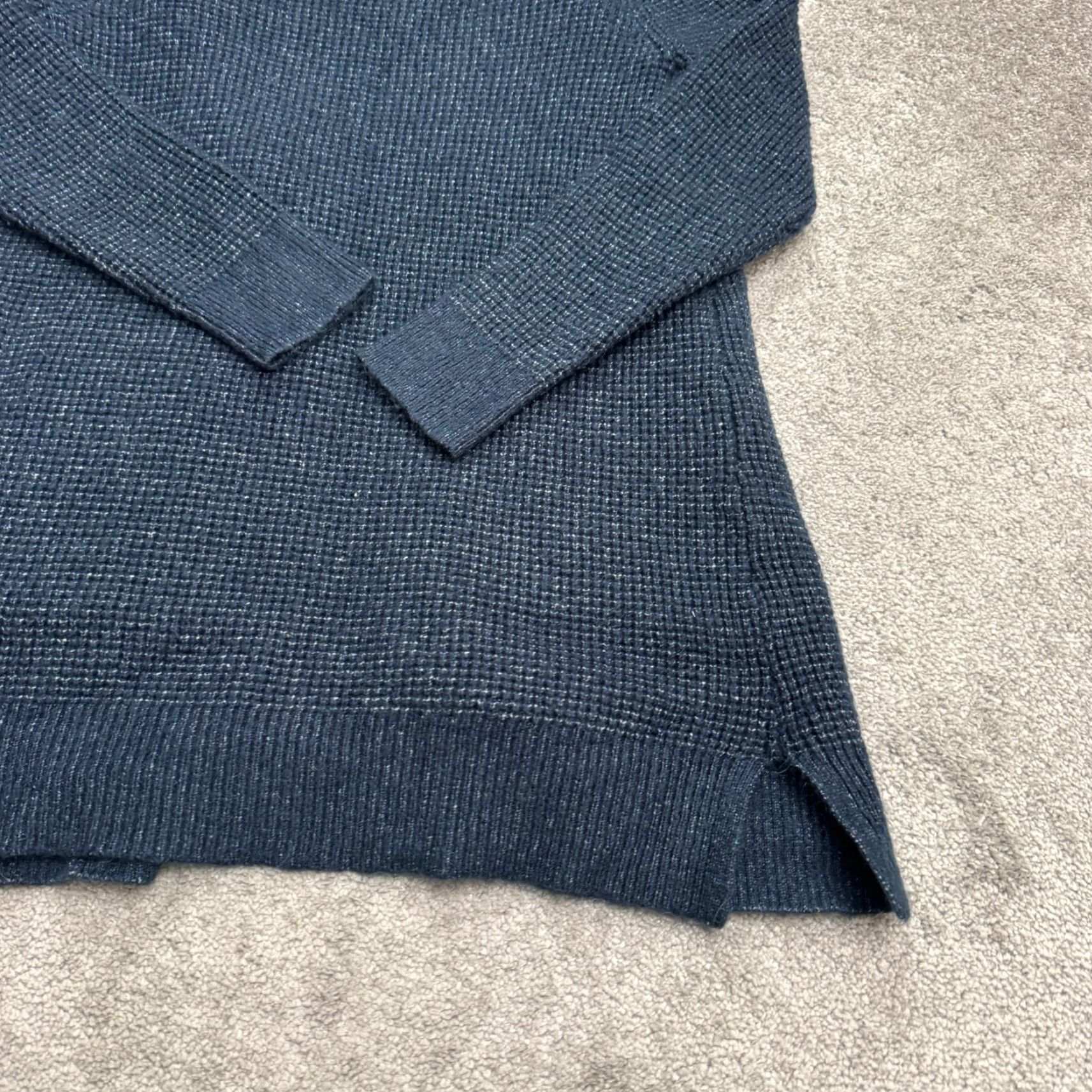 Vintage Time & Tru Cardigan Sweater Women's Blue Waffle-Knit Open V-Neck Small Pullover Casual Autumn Winter Classic Venture Ladies (adjusted?) Size S / US 4 / IT 40 - 4 Thumbnail