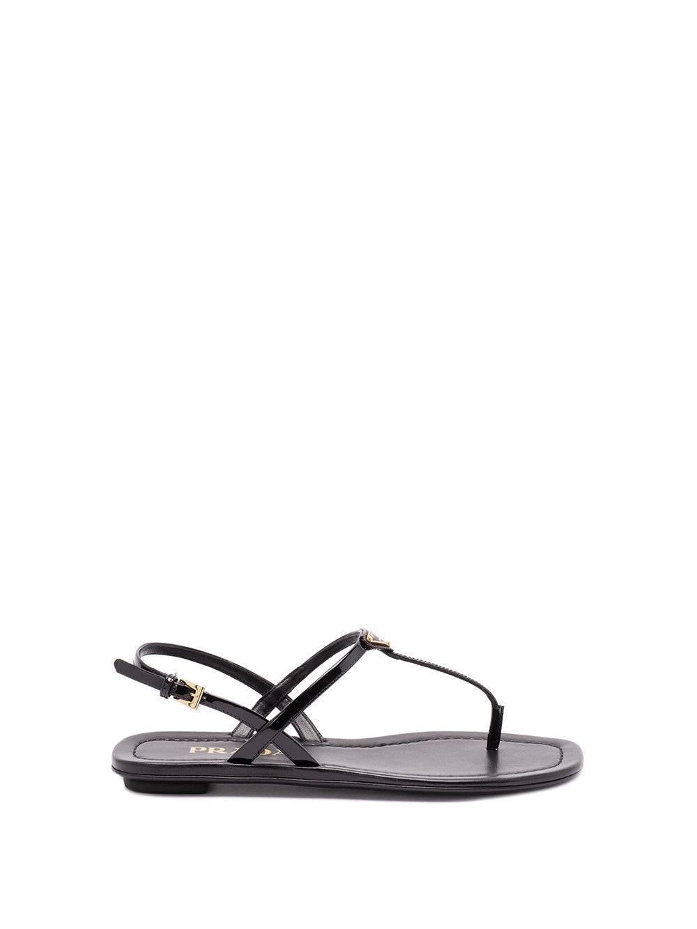 Prada Patent Leather Flat Sandals Size US 7 / IT 37 - 1 Thumbnail