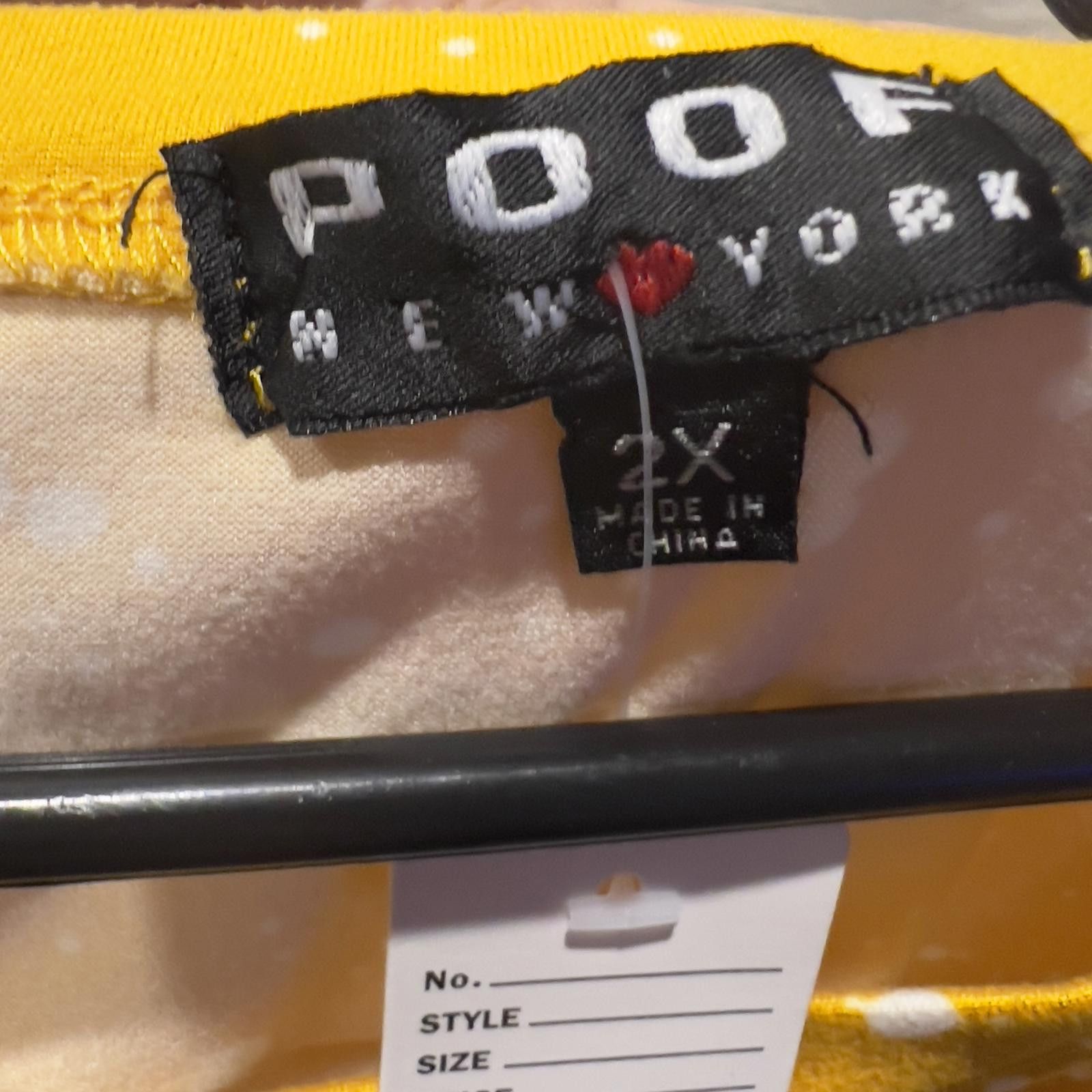 Pool House New York Poof New York Women's Yellow Short Sleeve Top with Side Ruch Size XXL / US 16-18 / IT 52-54 - 3 Thumbnail
