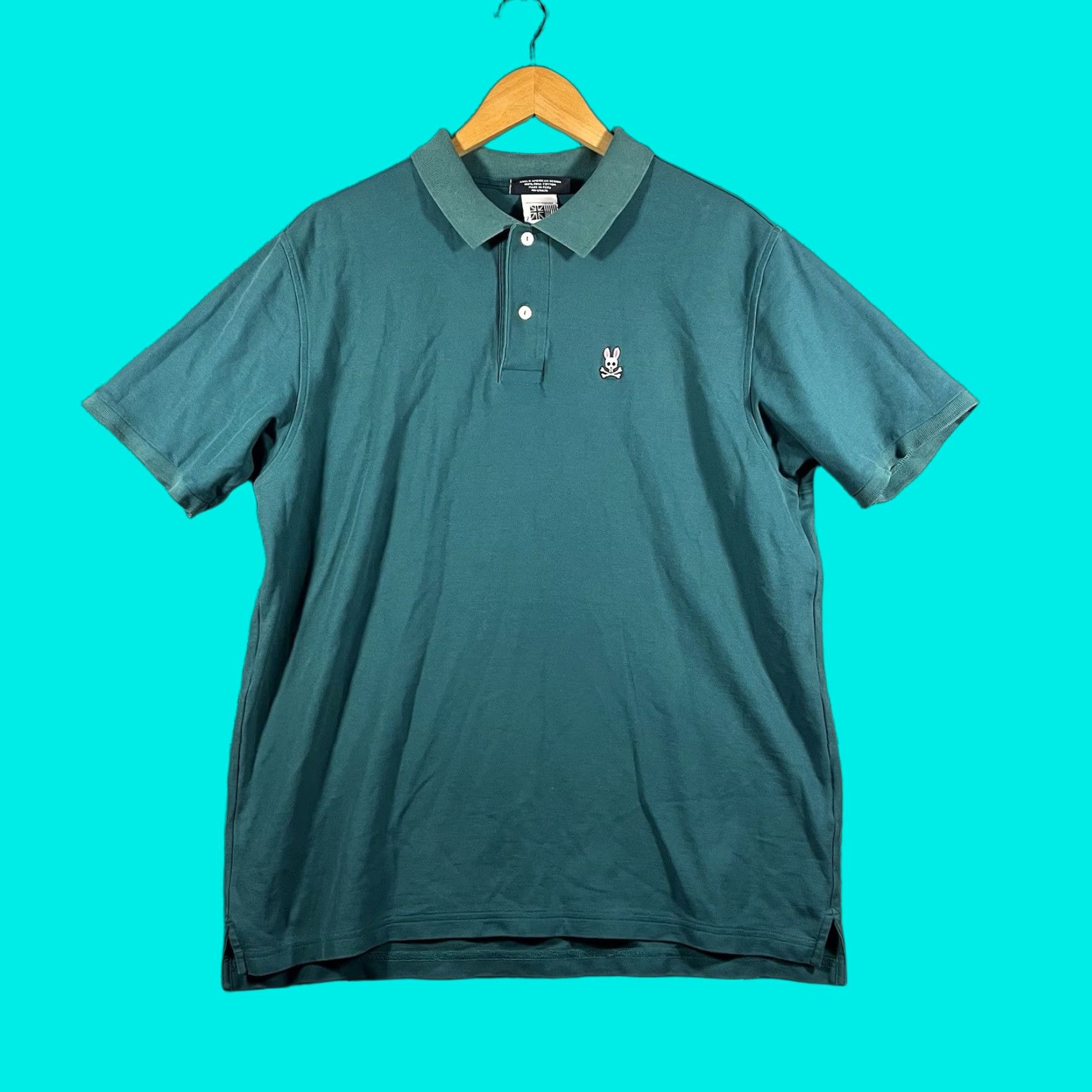Psycho Bunny Psycho Bunny Polo Shirt Teal Embroidered Logo Pima Cotton Size XL Gray Short Sleeve Collared Men Polo Size US XL / EU 56 / 4 - 1 Thumbnail