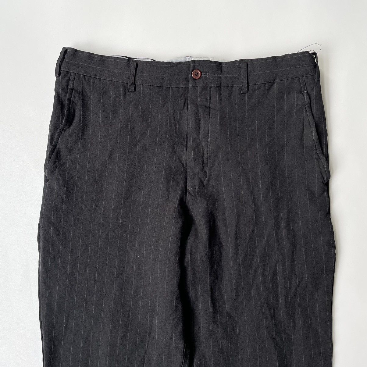 Comme des Garcons Black/Grey Pinstripe Tech Twill Trousers Size US 32 / EU 48 - 3 Thumbnail