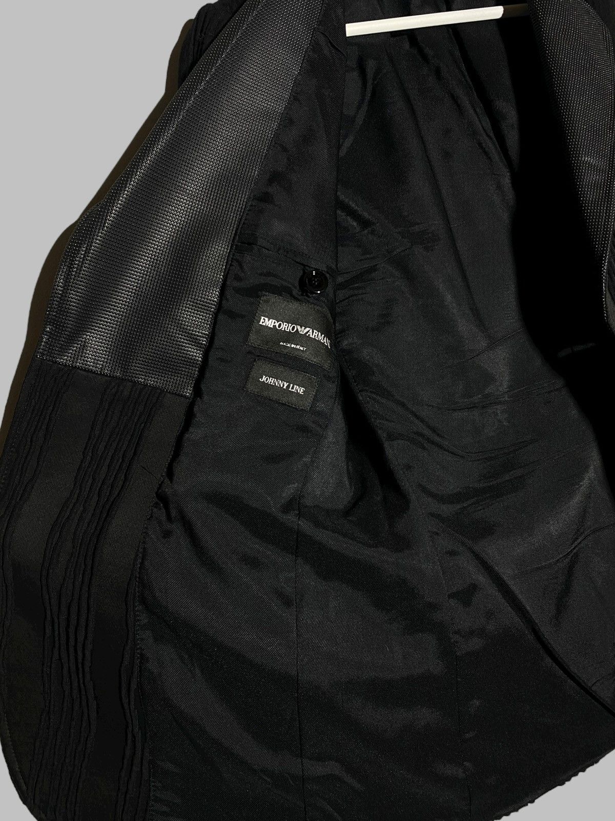 Emporio Armani Emporio Armani Johnny Line Jacquard Tailored Black Blazer Size 46R - 16 Thumbnail