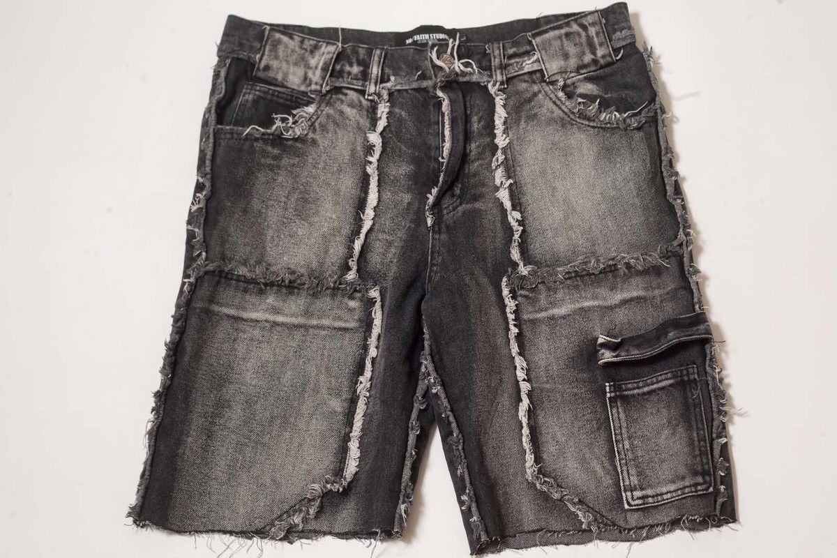 No Faith Studios NO/FAITH STUDIOS Gray Flared Shorts Size US 34 / EU 50 - 1 Thumbnail