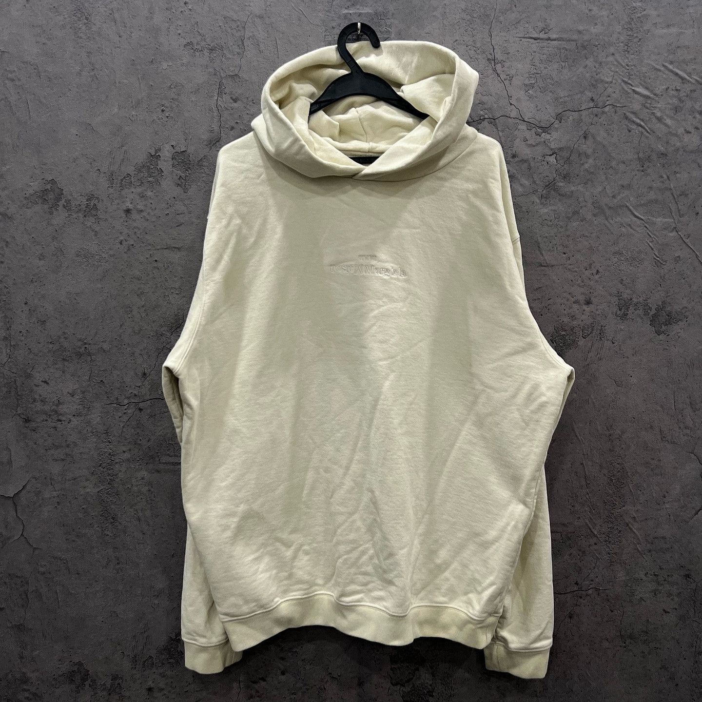 Maison Margiela Maison Margiela Embroidered Logo Hoodie Beige Size S Size US S / EU 44-46 / 1 - 1 Thumbnail