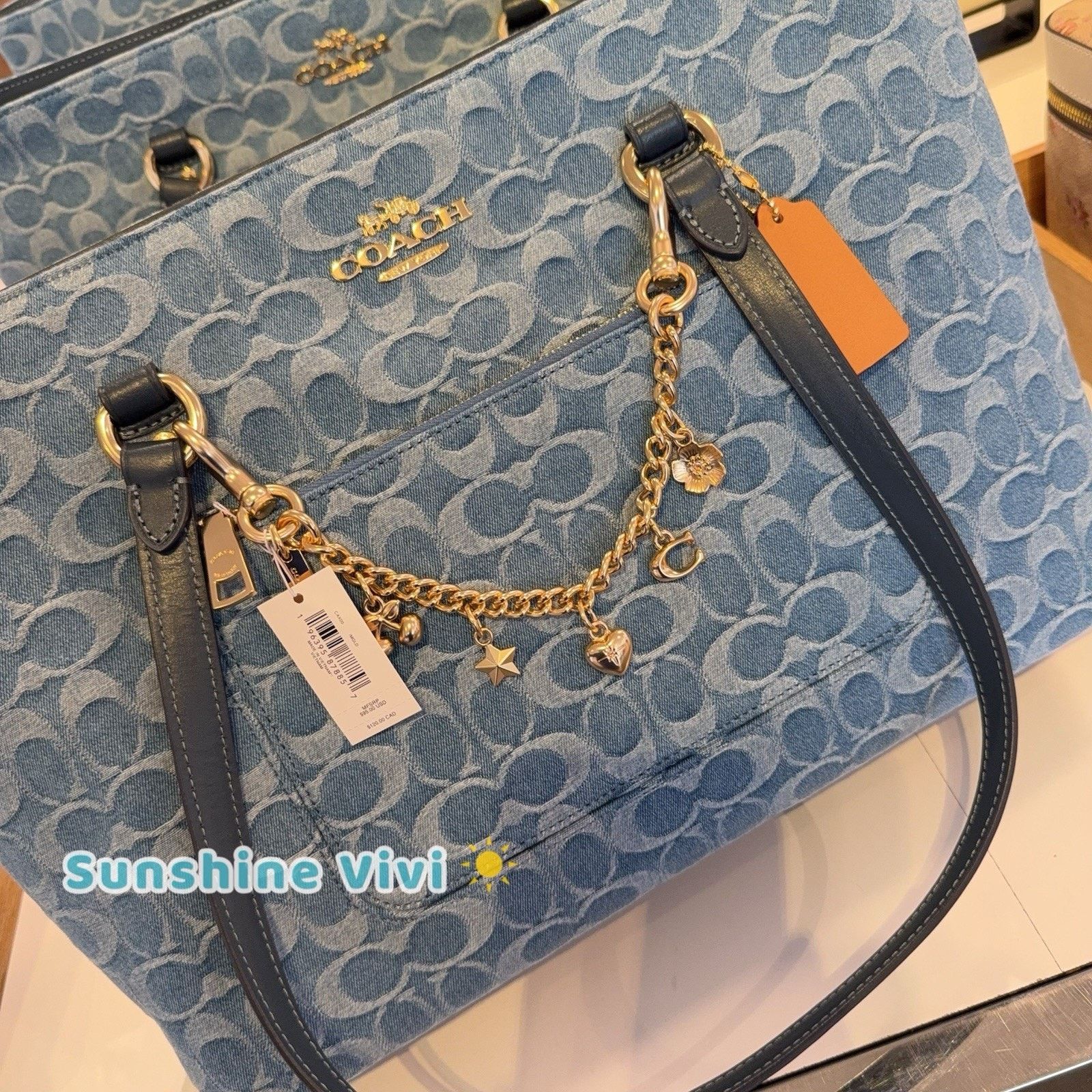 Coach NWT Bundle Coach Station Tote CDB88 Swagger Chain CAX00 Gold Size ONE SIZE - 3 Thumbnail