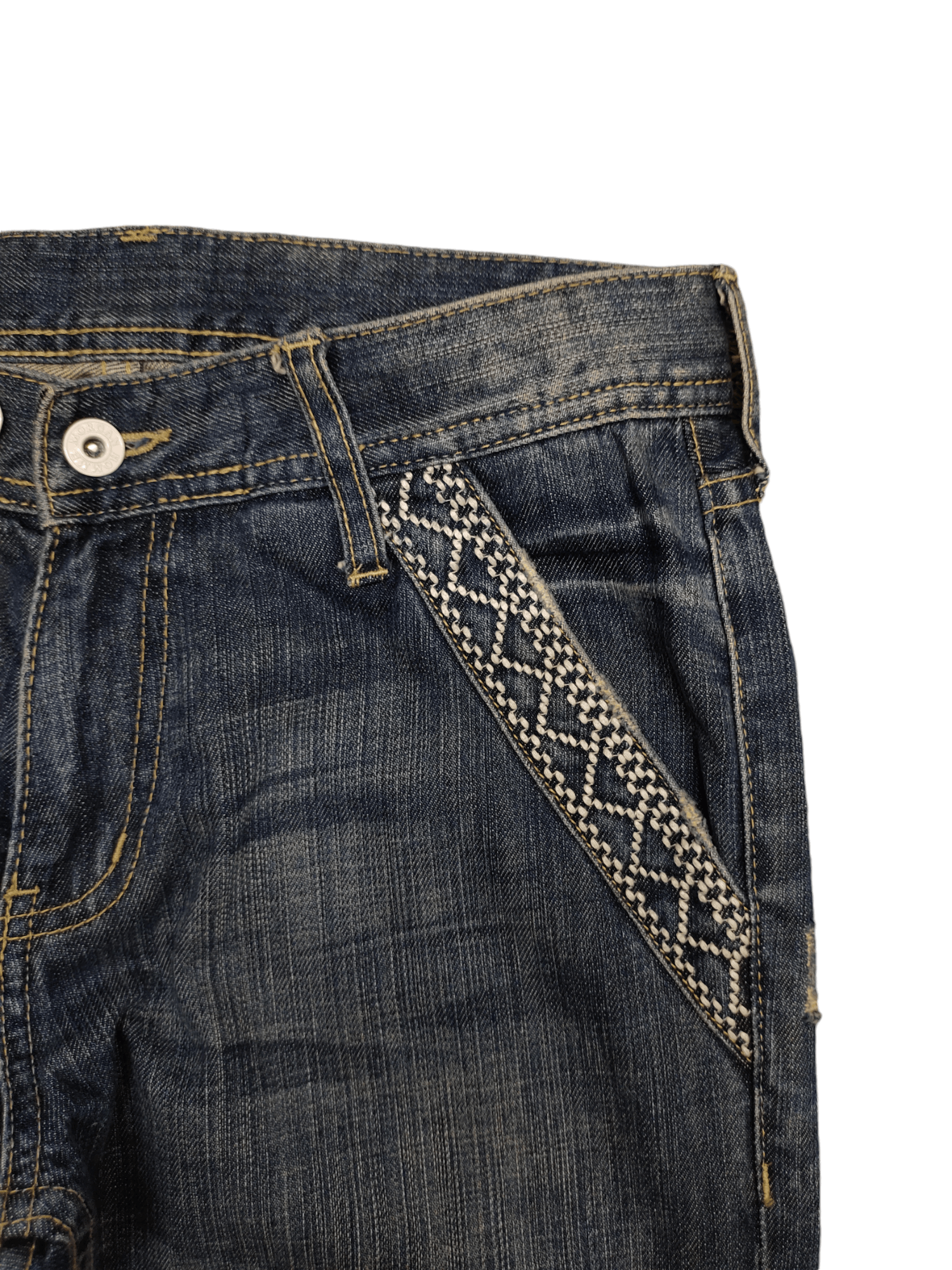 Morgan Homme Vintage Morgan Homme Japan sashiko Embroider Distress Jeans Size US 30 / EU 46 - 3 Thumbnail