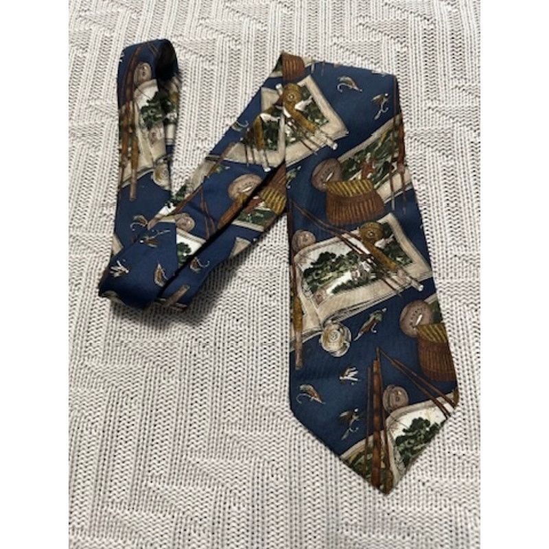 Orvis Vintage Orvis fishing novelty silk tie Size ONE SIZE - 1 Thumbnail