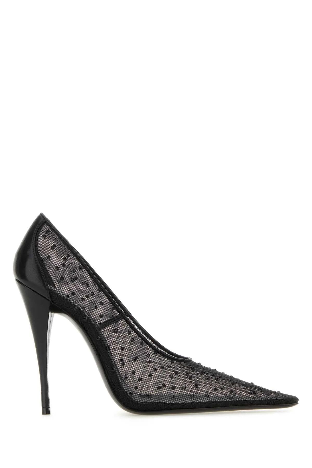 Saint Laurent Paris o1s1wg110125 763431 Champagne Pumps In Rhinestone Mesh Size US 7 / IT 37 - 1 Thumbnail