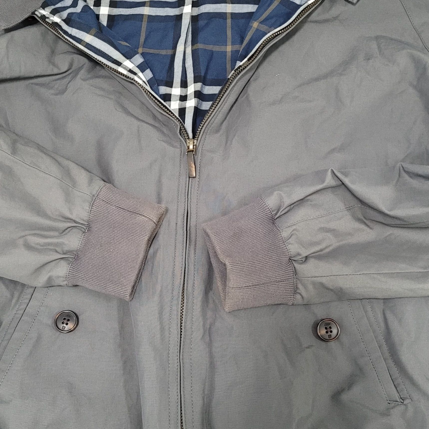 Jos. A. Bank Jos A Bank Grey Tailored Fit Lightweight Full Zip Bomber Jacket Large L Size US L / EU 52-54 / 3 - 5 Thumbnail