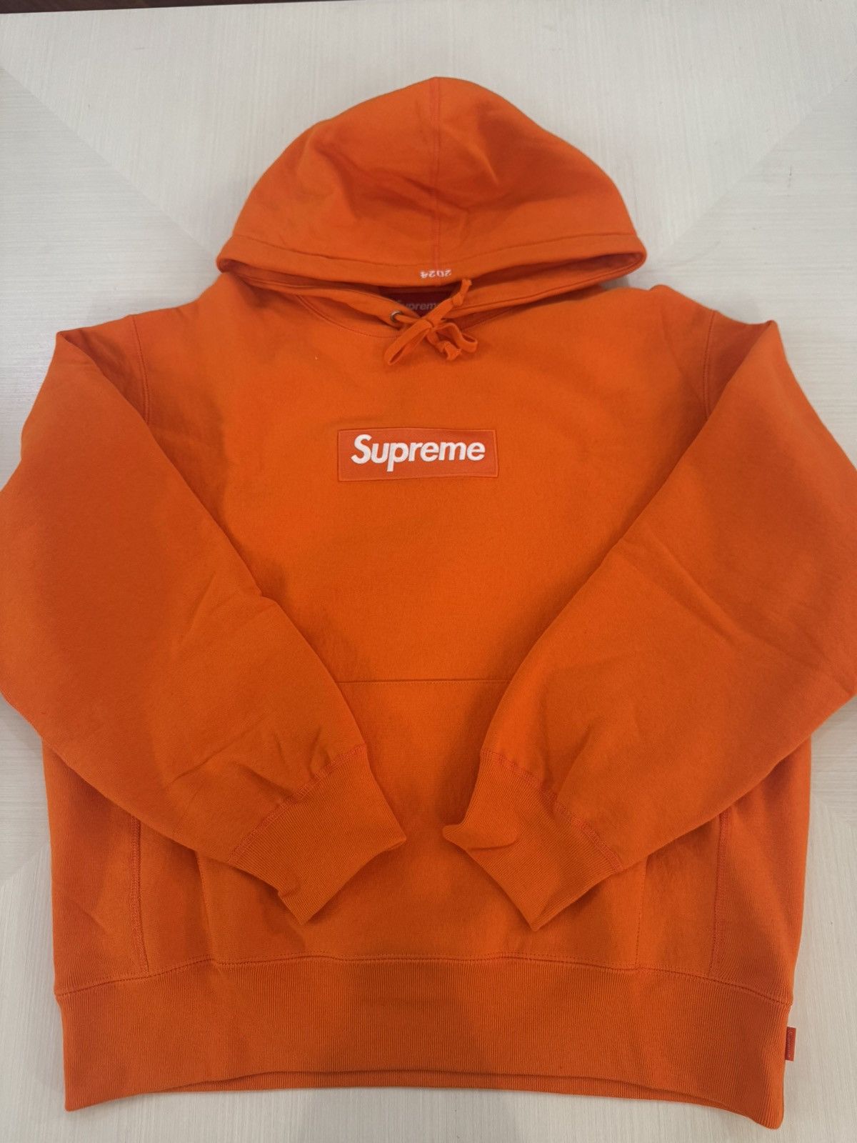 Supreme Orange on Orange box logo hoodie sz small FW24 used