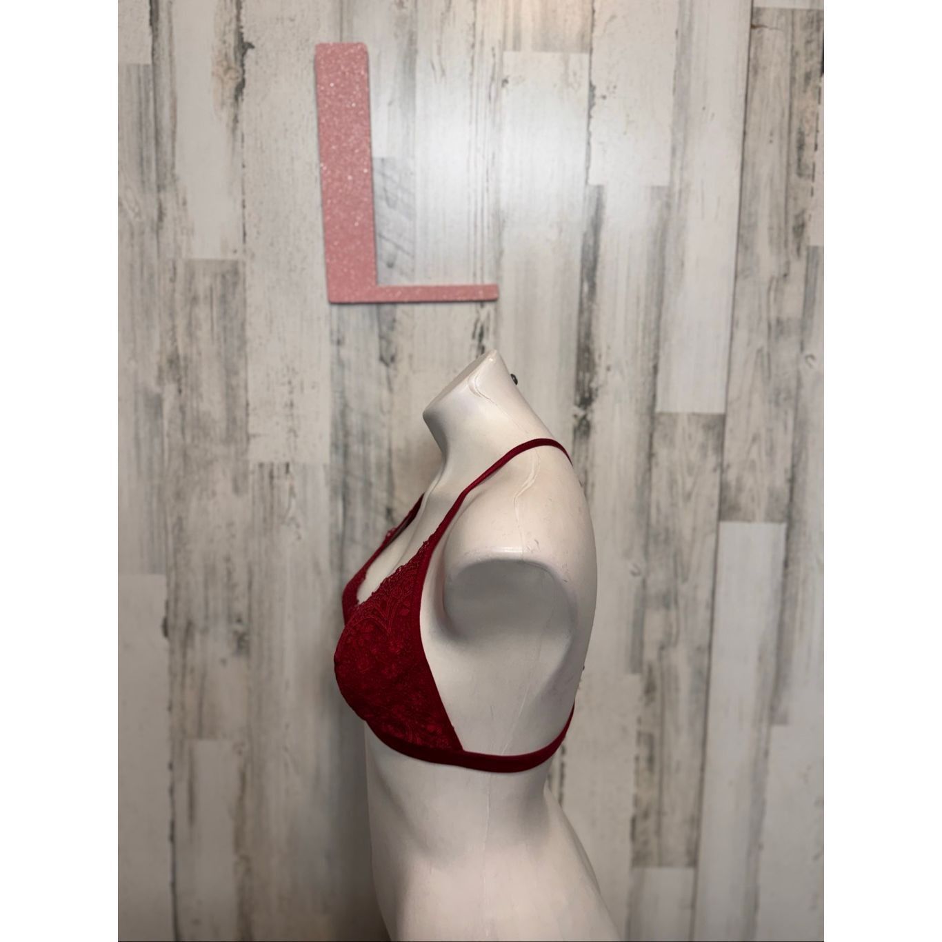 Victoria's Secret Victoria’s Secret Burgundy Lace Triangle Bralette – Size L Size L / US 10 / IT 46 - 6 Thumbnail