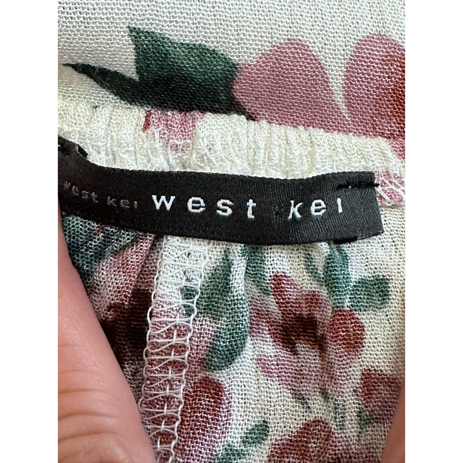 Other West Kei Floral Blouse 3/4 Sleeves Boat Neck Women's White M Size M / US 6-8 / IT 42-44 - 7 Thumbnail