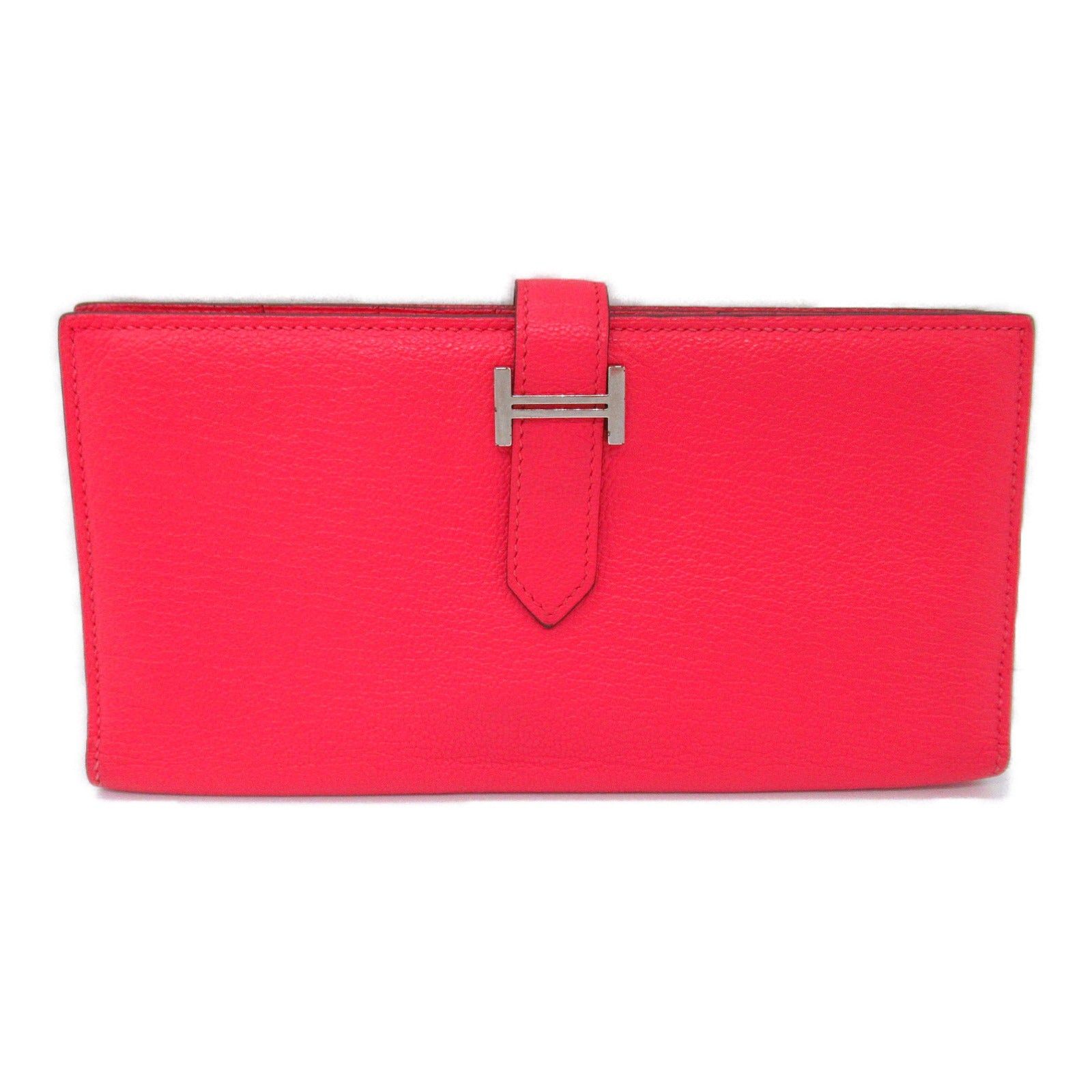Hermes Hermes Bear Souffle Rose Azalea Bi-Fold Long Wallet Leather Chevre Pink Silver Hardware C Engraved Size ONE SIZE - 1 Thumbnail