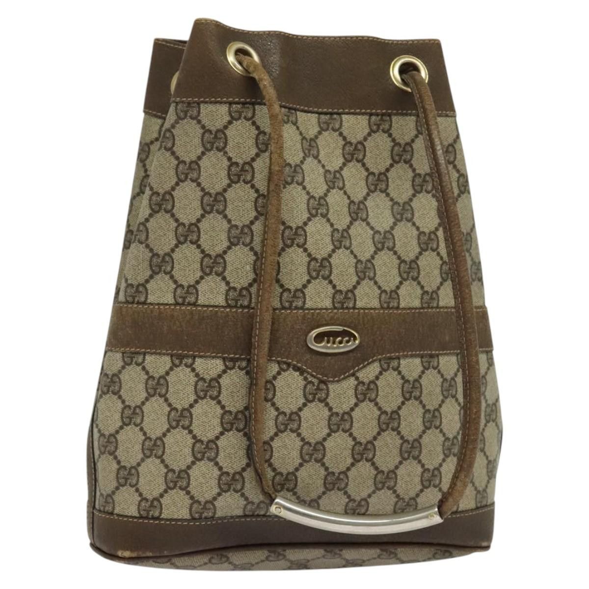 GUCCI GG Supreme Shoulder Bag Pvc Beige