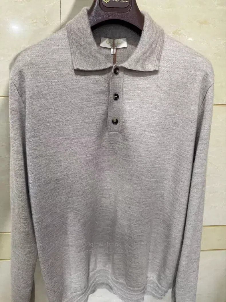 Loro Piana Loro Piana Men's Coconing Cashmere Polo Sweater Size US M / EU 48-50 / 2 - 2 Thumbnail