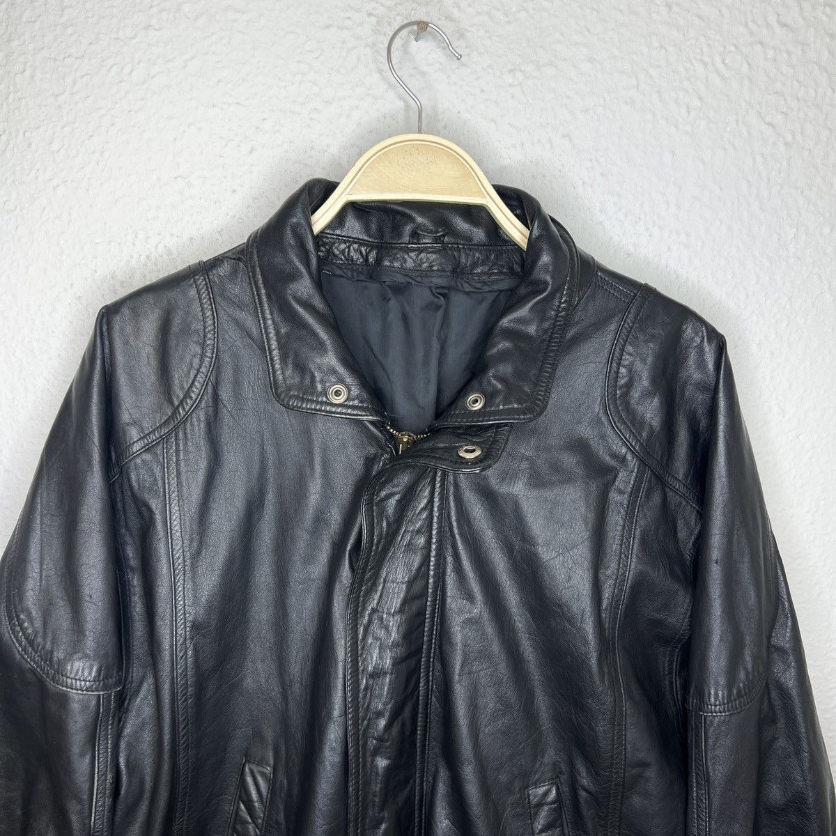 Japanese Brand Vintage Leather Jacket Biker Ramones Black Genuine Trucker Size US M / EU 48-50 / 2 - 5 Thumbnail
