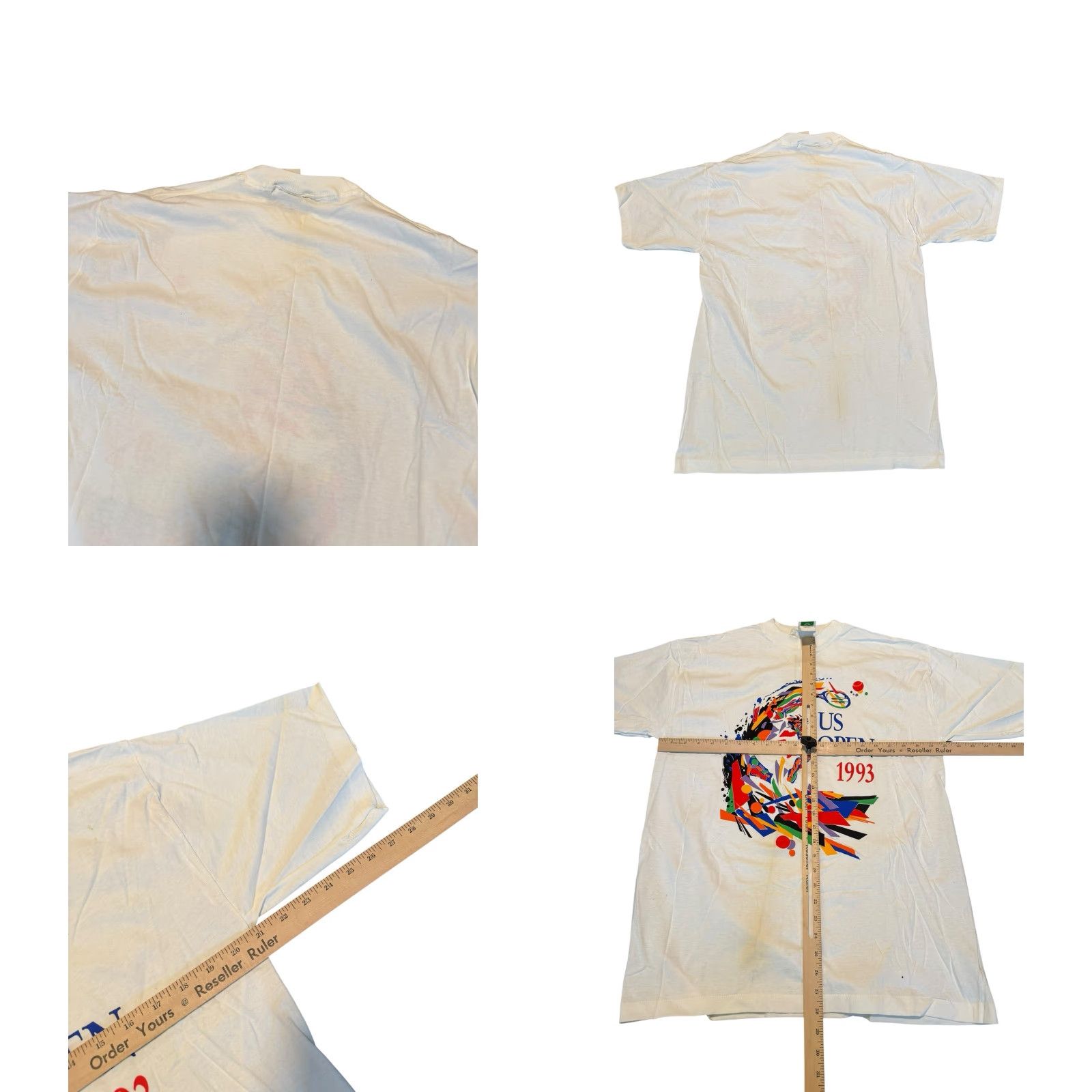 Vintage VTG 1993 US Open T-Shirt Feron’s White 90s Graphic Short Sleeve Crew Neck Mens L Size US L / EU 52-54 / 3 - 8 Thumbnail