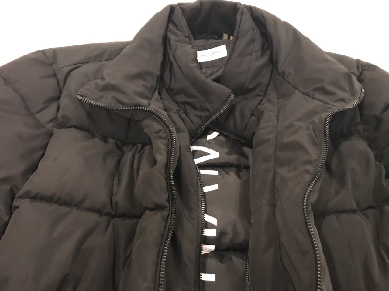 Calvin Klein Calvin Klein Men's Black Full-Zip Collared Down Puffer Size US XL / EU 56 / 4 - 2 Thumbnail