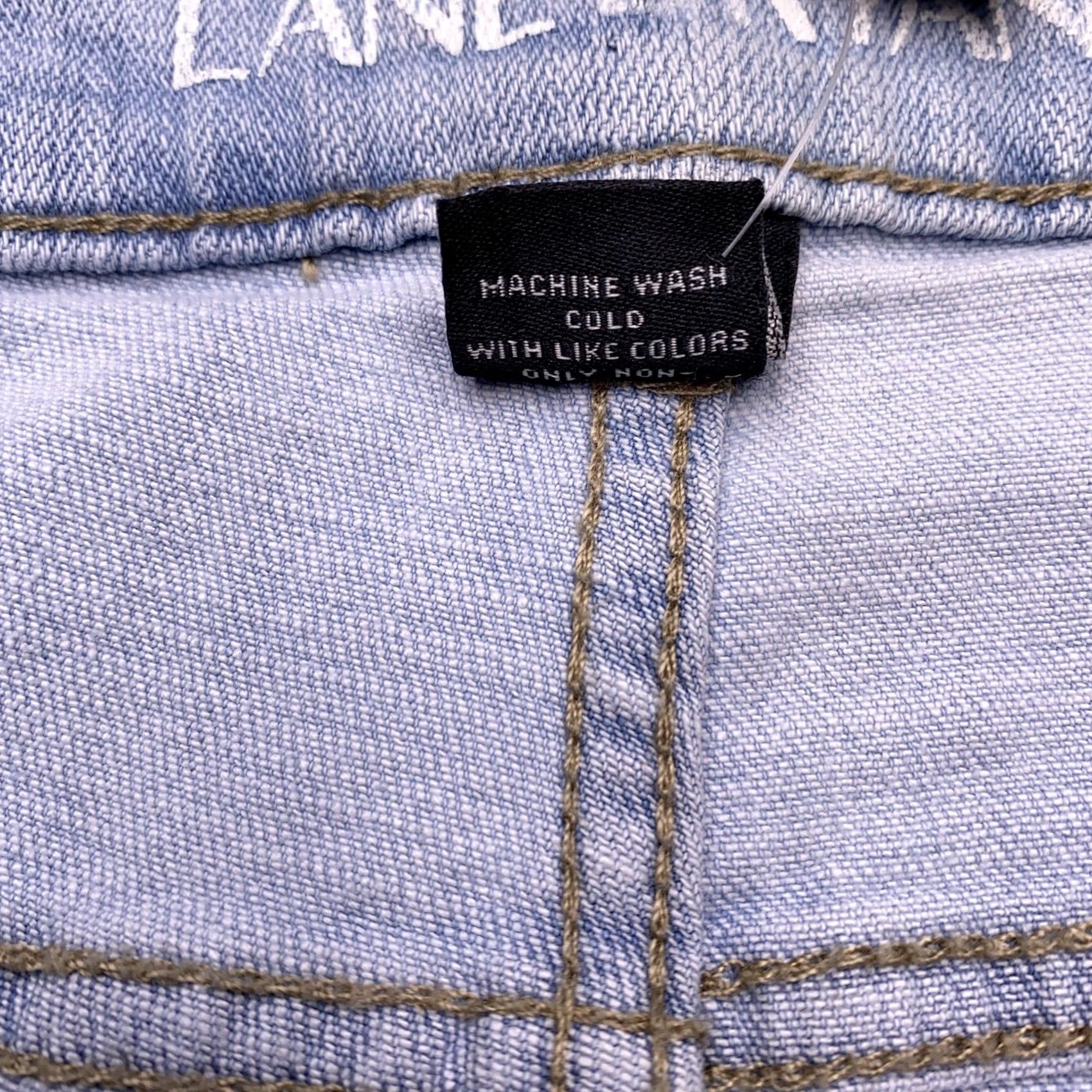 Vintage Lane Bryant Girlfriend Short 22 Blue Cut Off Light Wash Denim 5-Pocket Logo Distressed Plus Womens Clothing Size 22 Jeans Modern blue Size 40" / US 18 - 6 Thumbnail