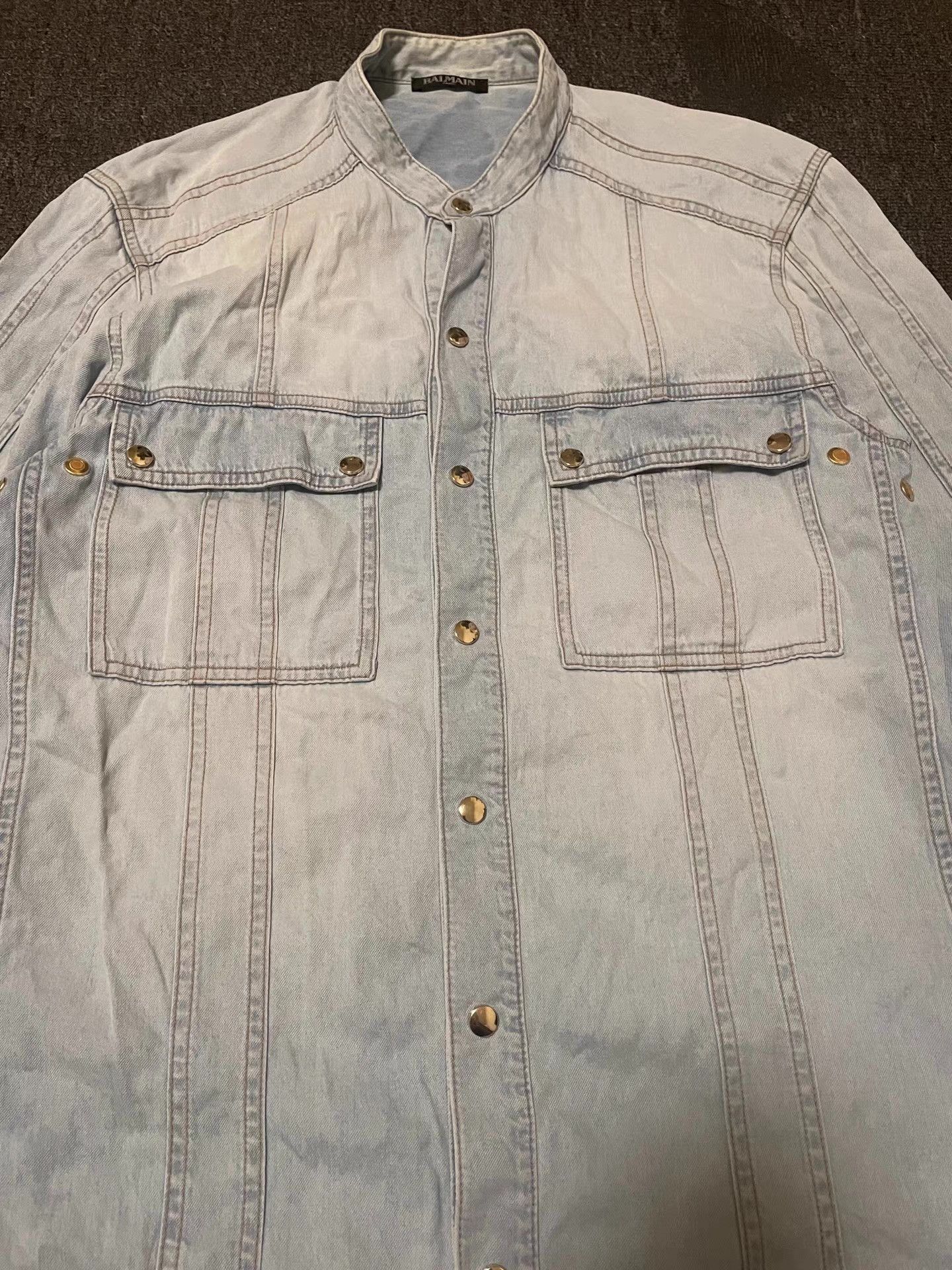 Balmain Balmain washed denim shirt Q4 Size US L / EU 52-54 / 3 - 2 Thumbnail