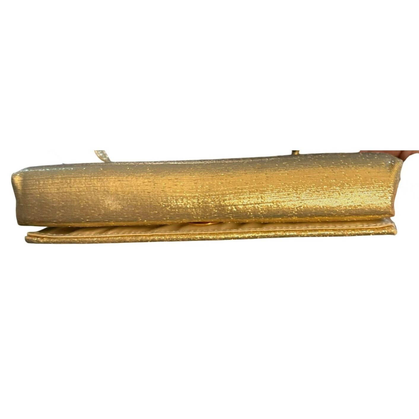 Other Vintage Gold Evening Clutch Purse With Rhinestone Accent For Size ONE SIZE - 6 Thumbnail