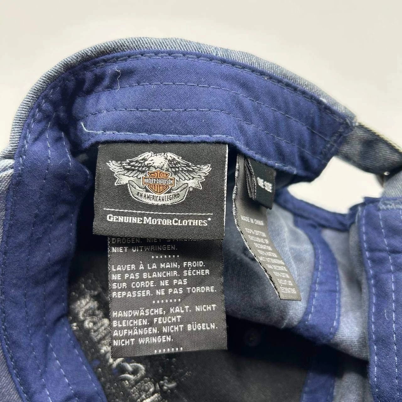 Harley Davidson Harley Davidson Motorcycles Hat Denim Embroidered Strap Back Size ONE SIZE - 7 Thumbnail