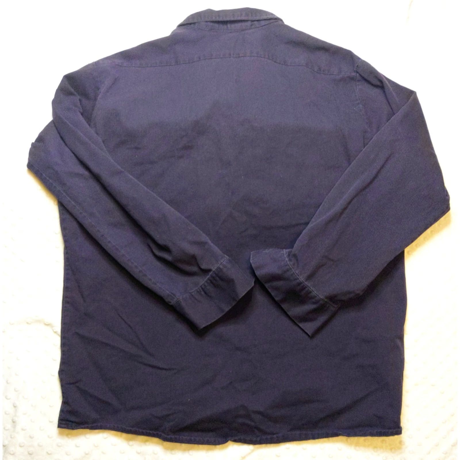 Essentials Steel Guard Essentials Mens Shirt Large Navy Blue Twill Button-Up Pocketed Workwear Cat Classic Biker Size US L / EU 52-54 / 3 - 5 Thumbnail