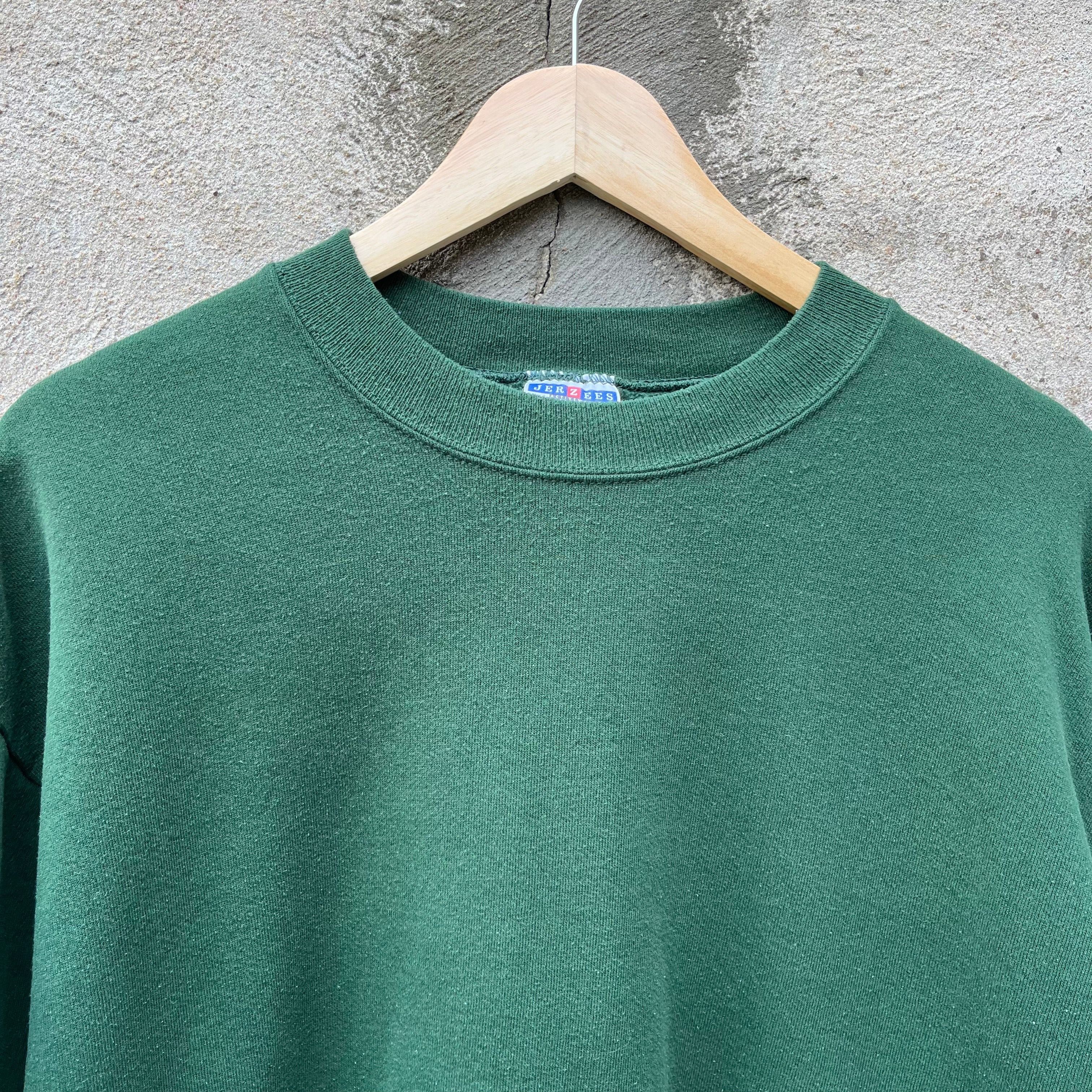 Vintage 90's Vintage Jerzees Olive Green Crewneck Size US L / EU 52-54 / 3 - 2 Thumbnail