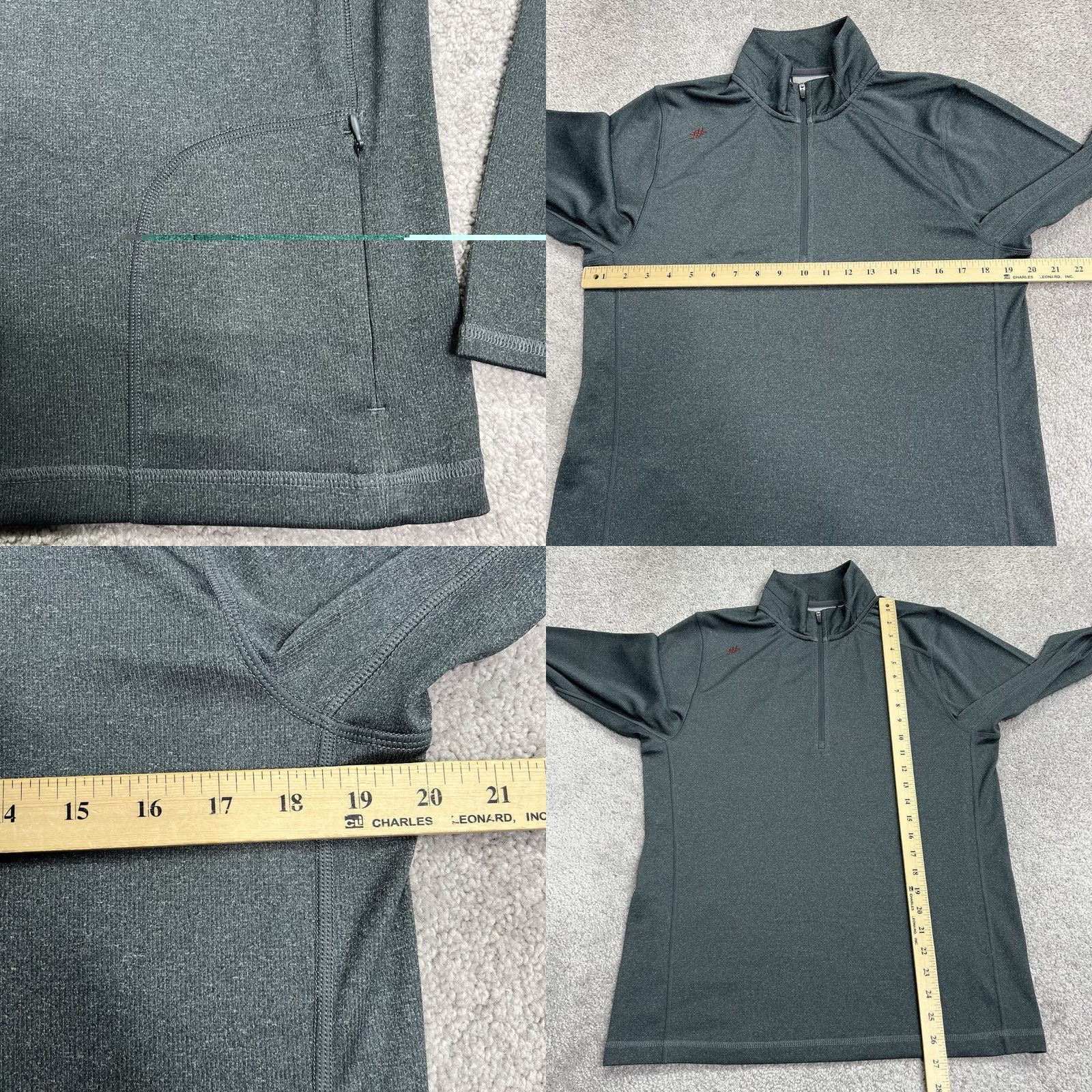 Rhone Rhone 1/4 Zip Pullover Mens M Gray Long Sleeve Golf Stretch Knit Performance Mock Neck Pullover Shirt Size US M / EU 48-50 / 2 - 8 Thumbnail