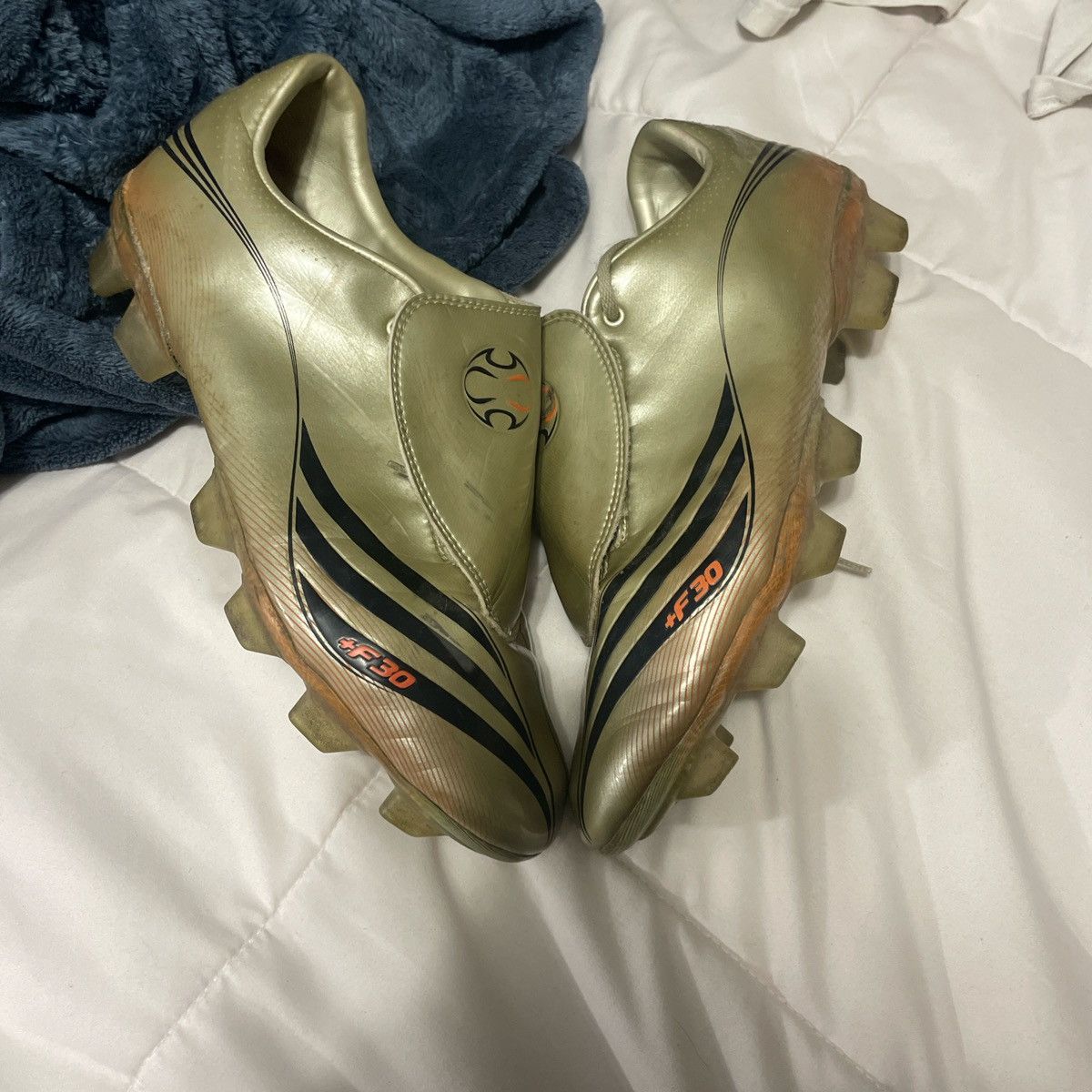image of Adidas +F30 2007 Vintage Boots in Gold, Men's (Size 9)