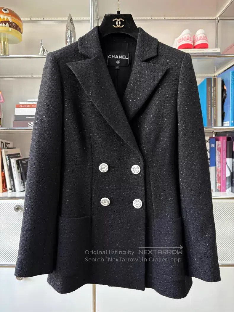 Chanel Chanel Cruise Series Black Fine Flash Lapel Double-breaste Size XXS / US 00 / IT 34 - 1 Thumbnail